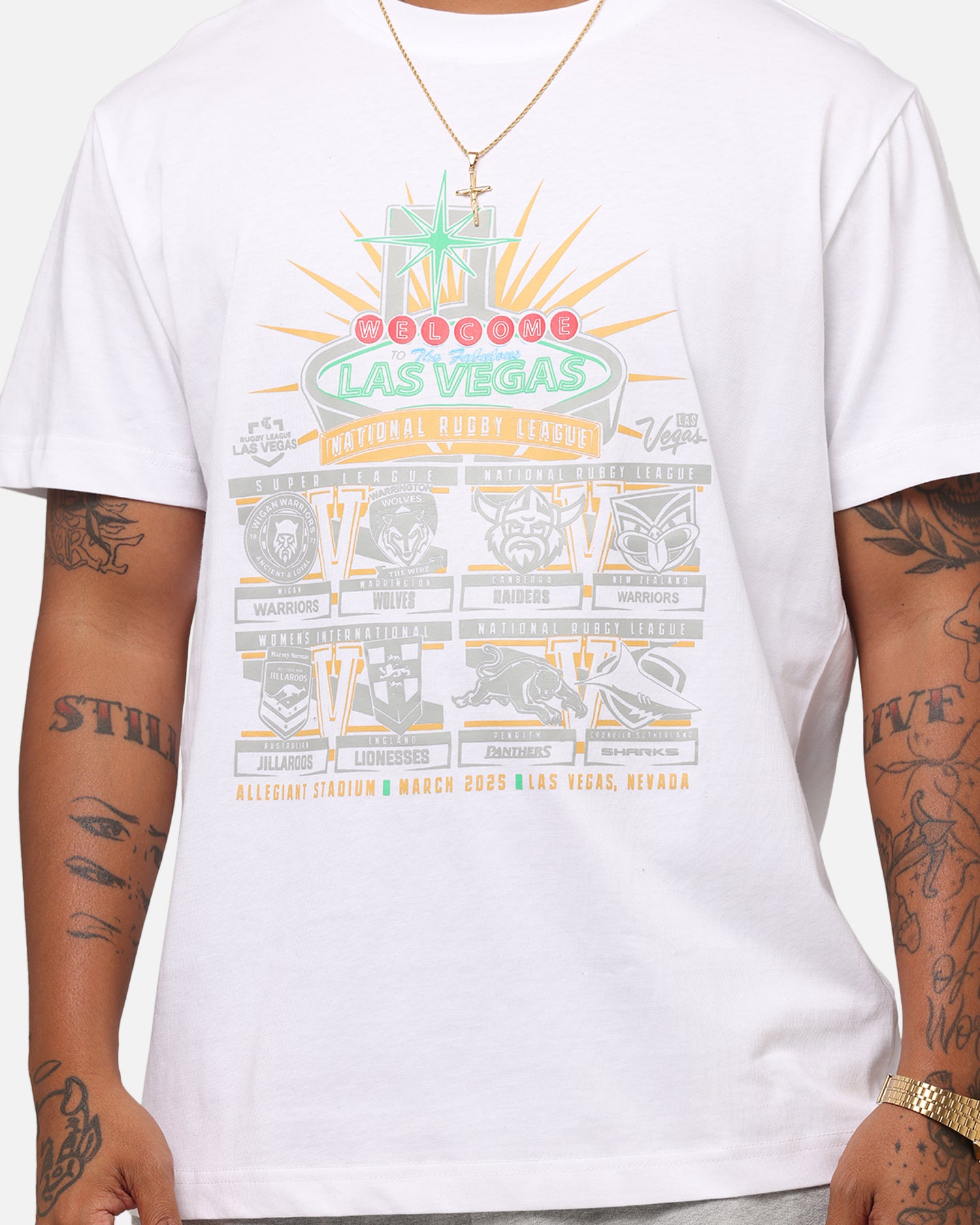 Tidwell NRL 2025 Las Vegas Round Sign T-Shirt White、mySite、zt4zffjzw