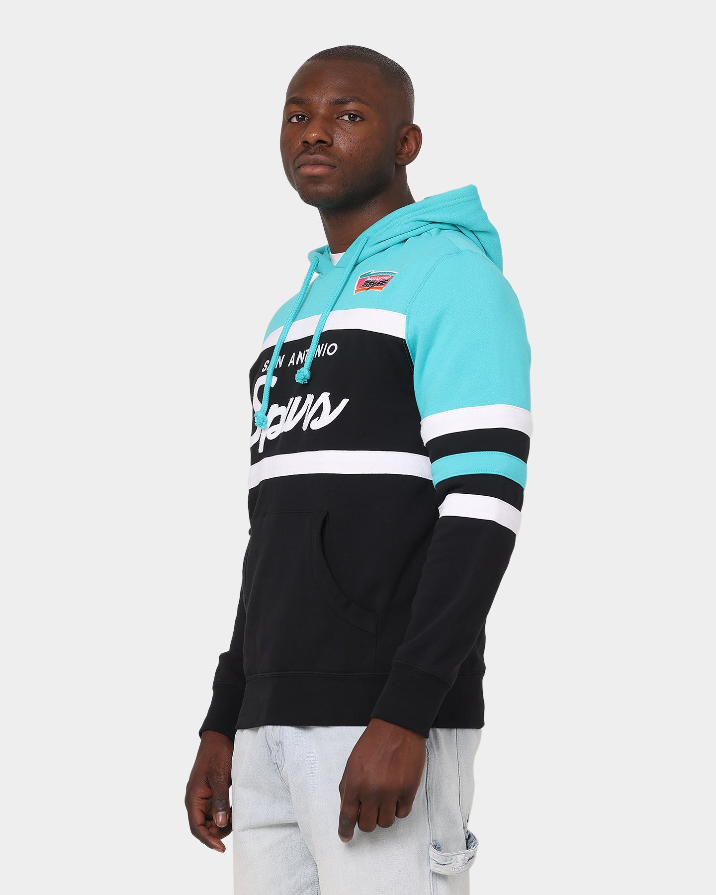 Mitchell & Ness San Antonio Spurs Head Coach Hoodie Teal、mySite、zt4zffjzw