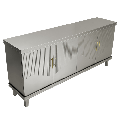 70.07"Large Size 4 Door Cabinet, Suitable For Living Room, Kitchen, Bedroom, Corridor (Champagne)、、xpatfood