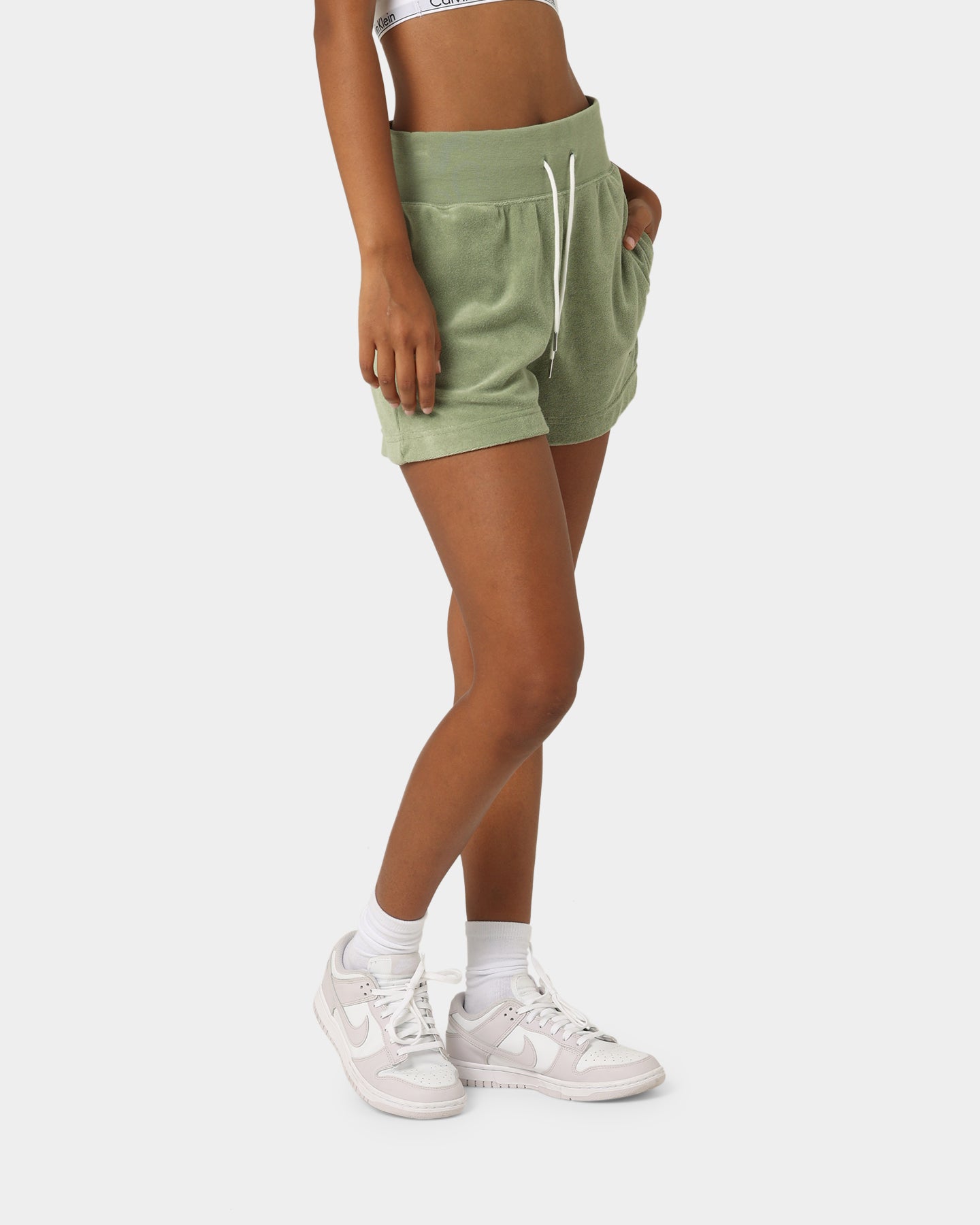 Nike Women's Nike Sportswear Terry PE Shorts Oil Green/Cargo、mySite、zt4zffjzw