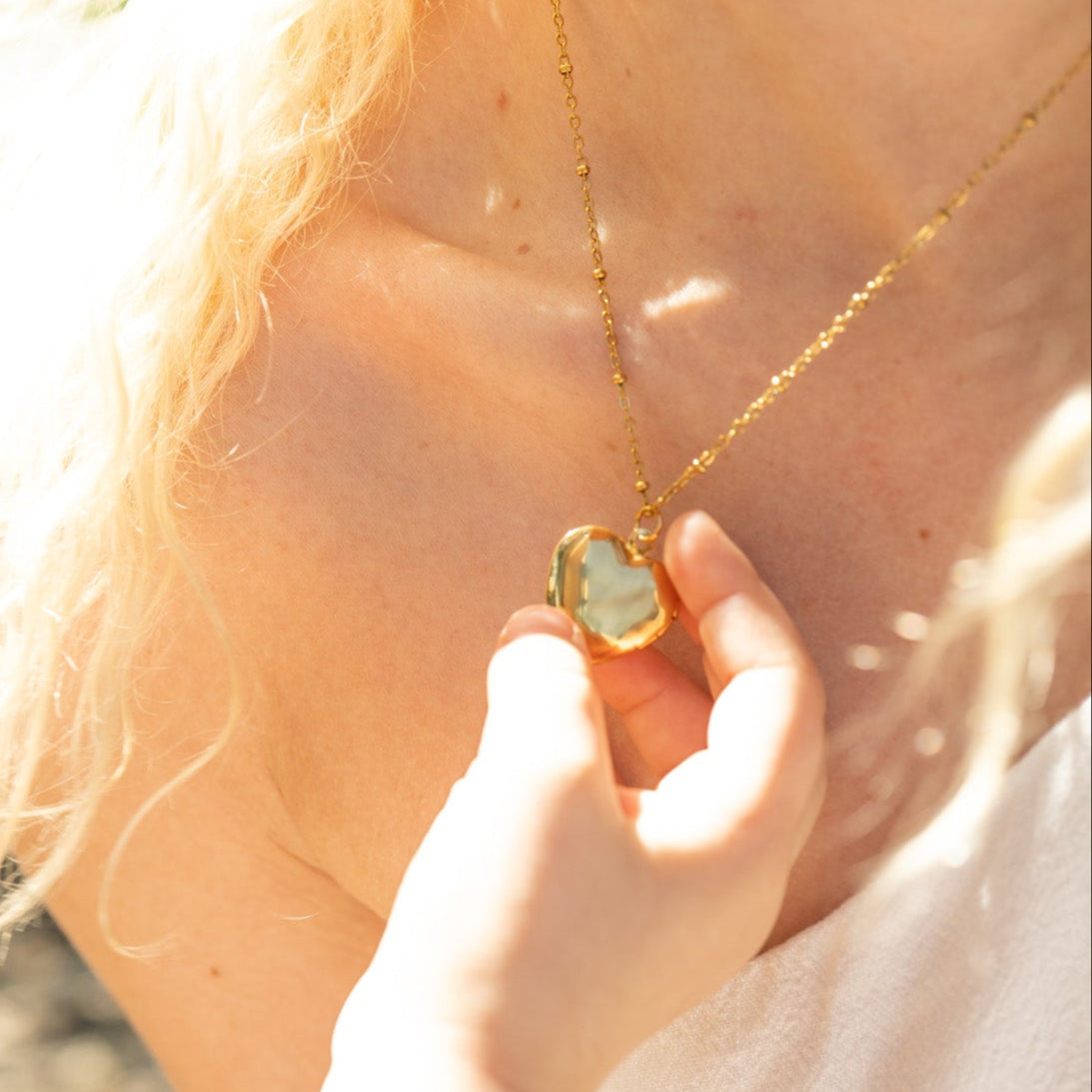 18K Gold PVD Stainless Steel Heart Locket / PDL0239、mySite、dreamappss