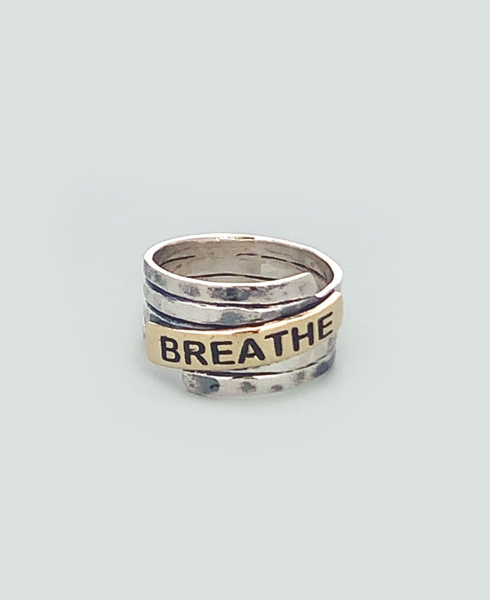 Sterling Silver Hammered Finish Breathe Ring、mySite、topwebapps