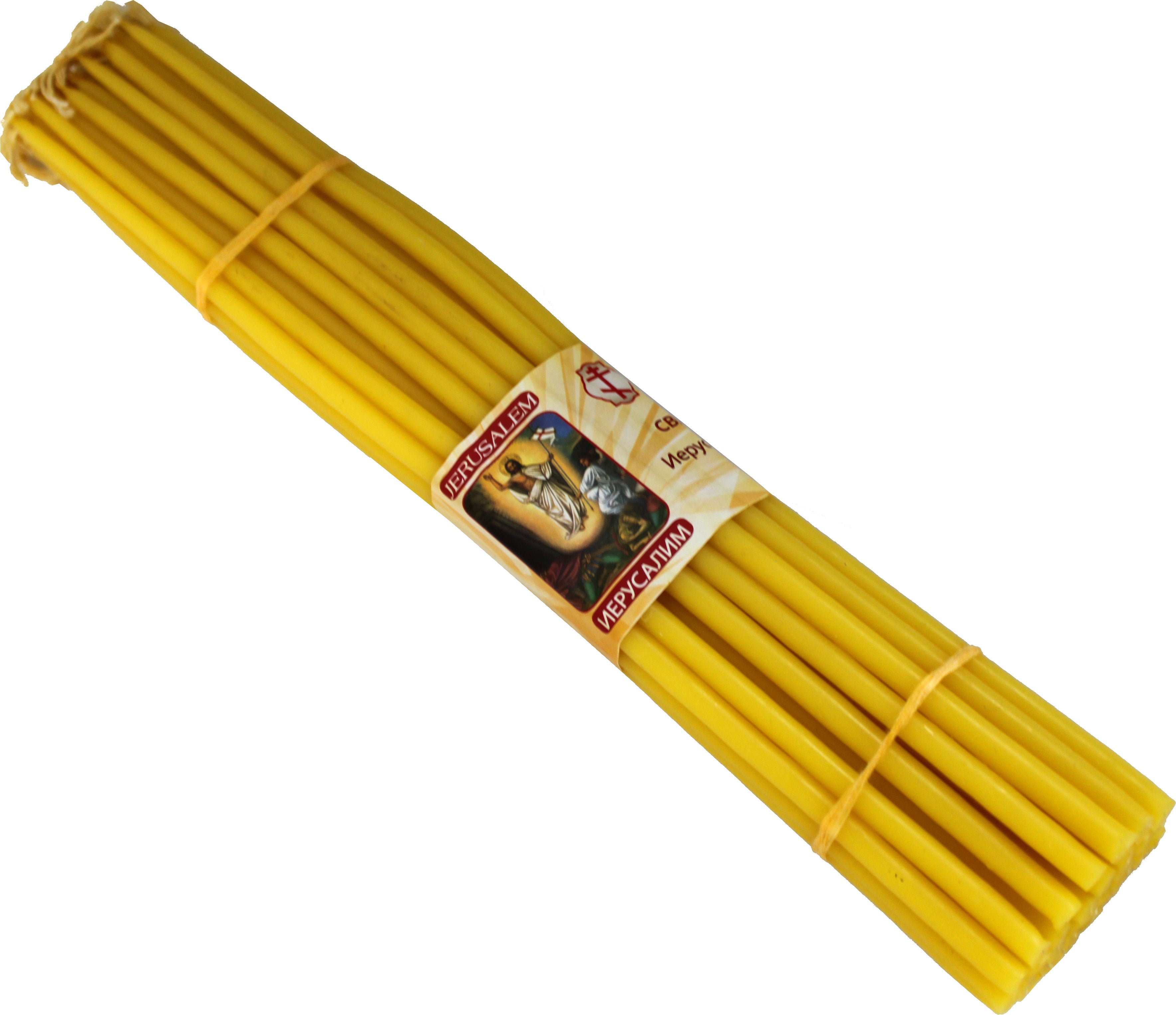  Holy Land Market Beeswax Holy Fire Easter Candles from Jerusalem - 33 Candles - Honey Color Candles、mySite、elrpsem3k