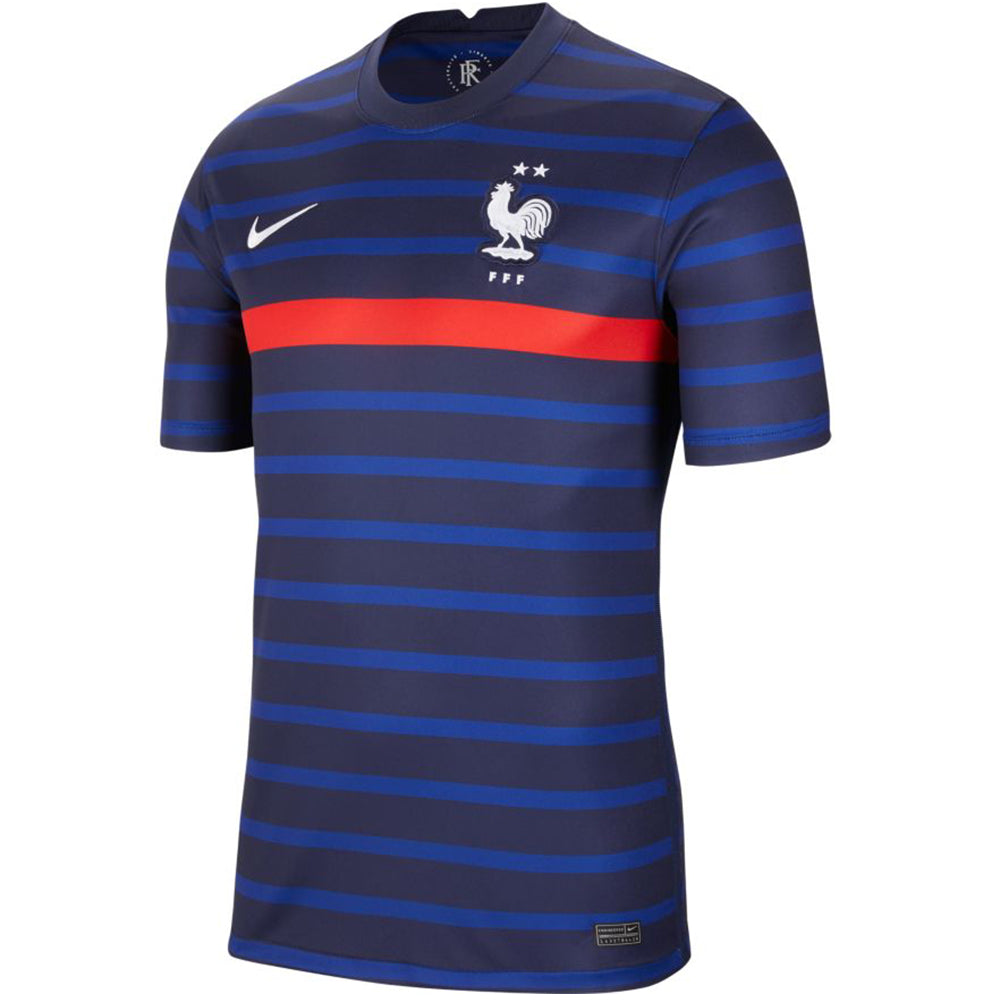Nike Men's France 20/21 Home Jersey Blackened Blue/White、mySite、noshort