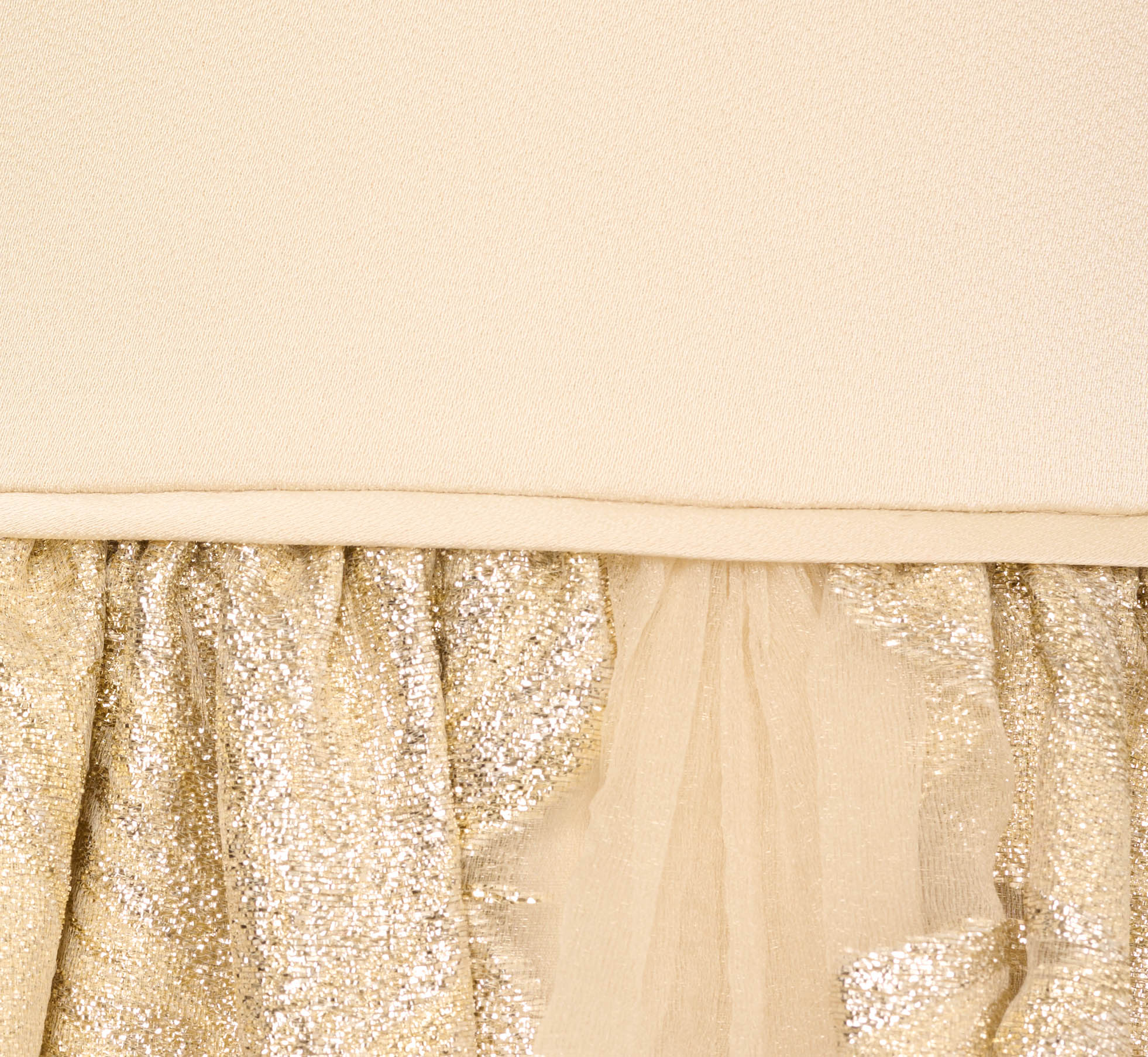 Metallic Jacquard Sleeveless Ball Gown With Crinoline Details In Light Gold、mySite、solidvoid