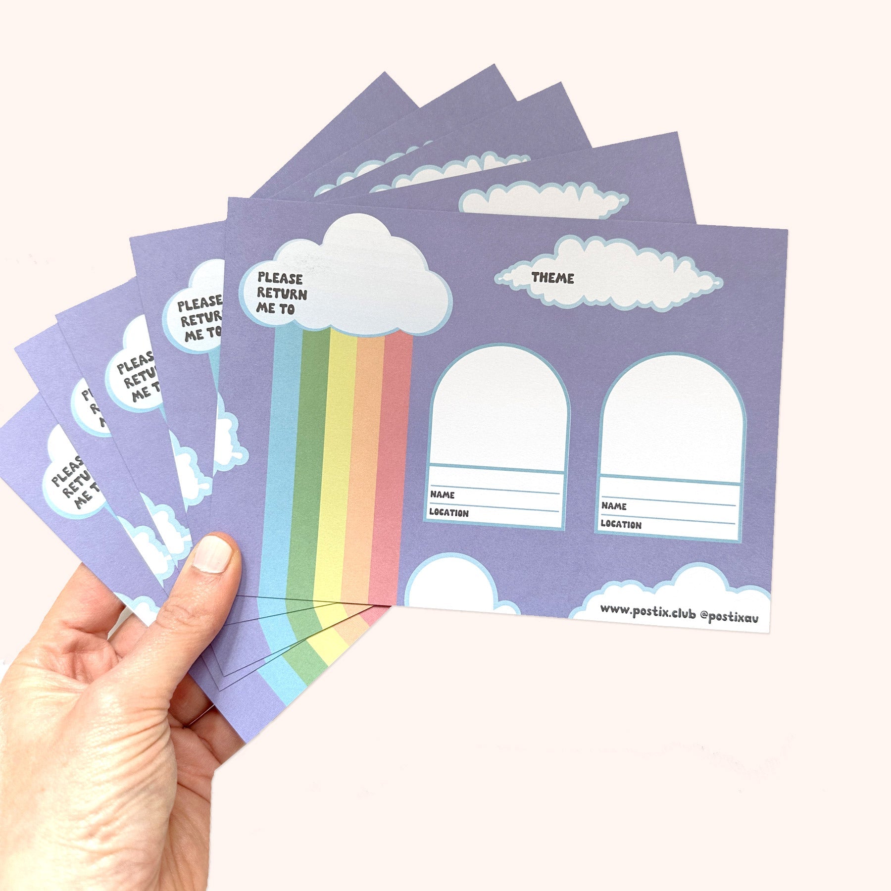  Rainbow Sky Adventures Traveling Sticker Card 5 Pack、mySite、ghnorth