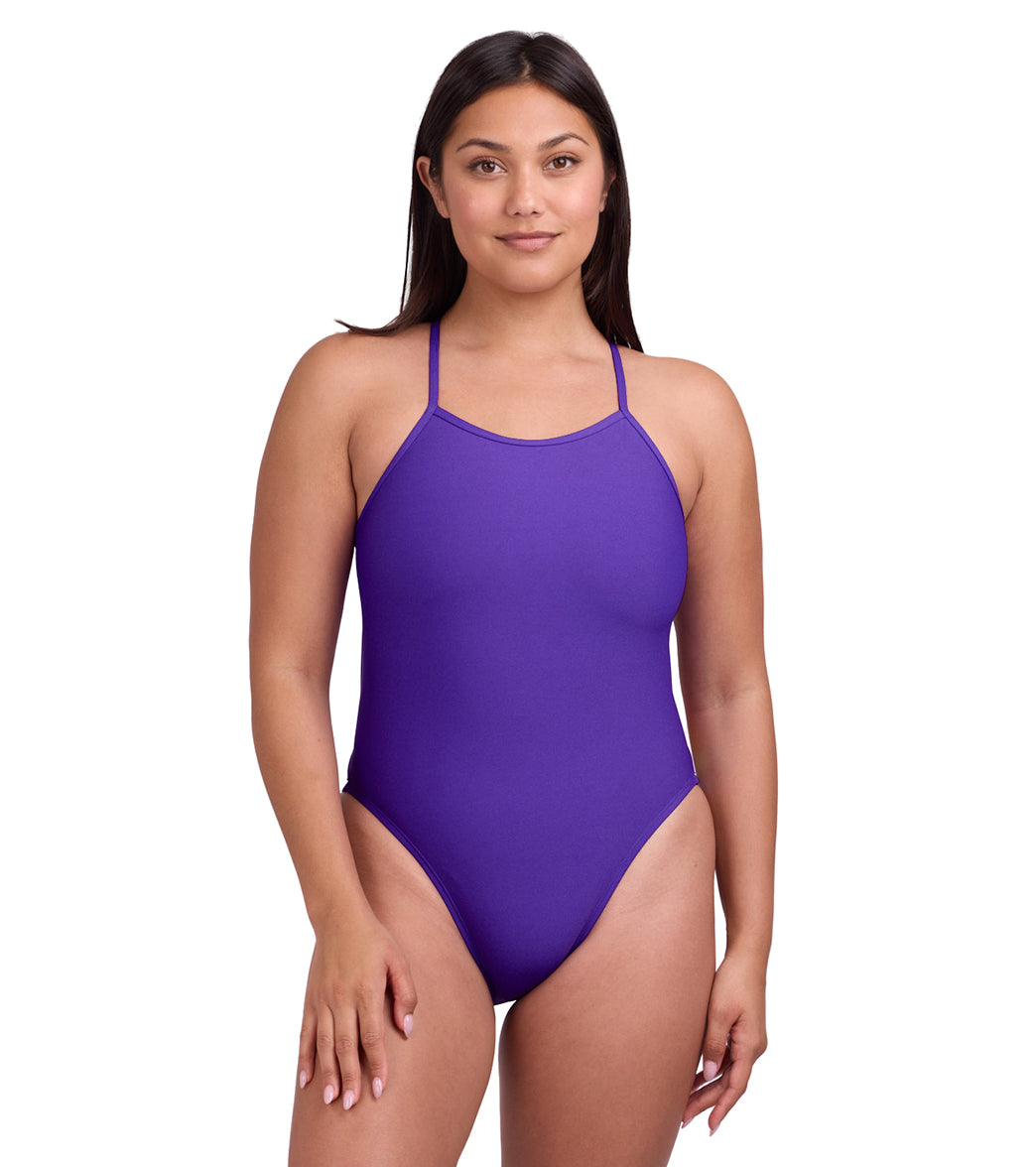 JOLYN Women's Gavin 2 Contrast Purple One Piece Swimsuit、mySite、noshort