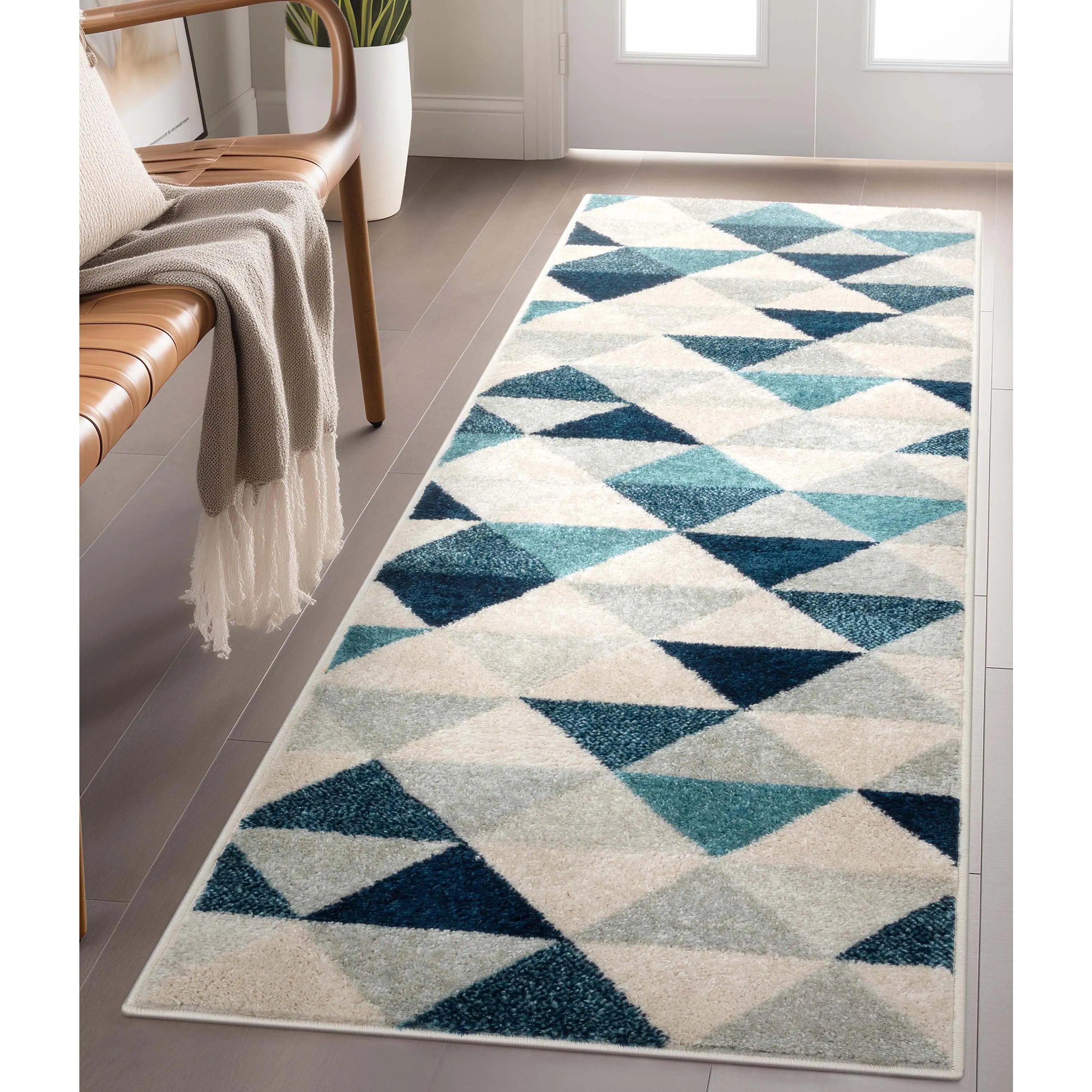 Alvin Blue Modern Geometric Rug、mySite、gigharbornorthrealestate