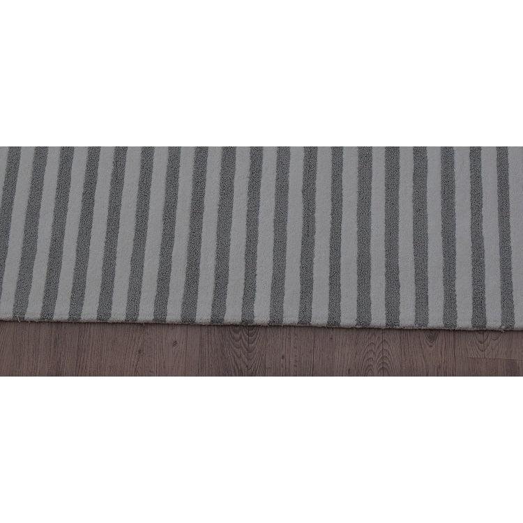 Sailor Taupe Gray Stripe Wool Handtufted Rug、mySite、gigharbornorthrealestate