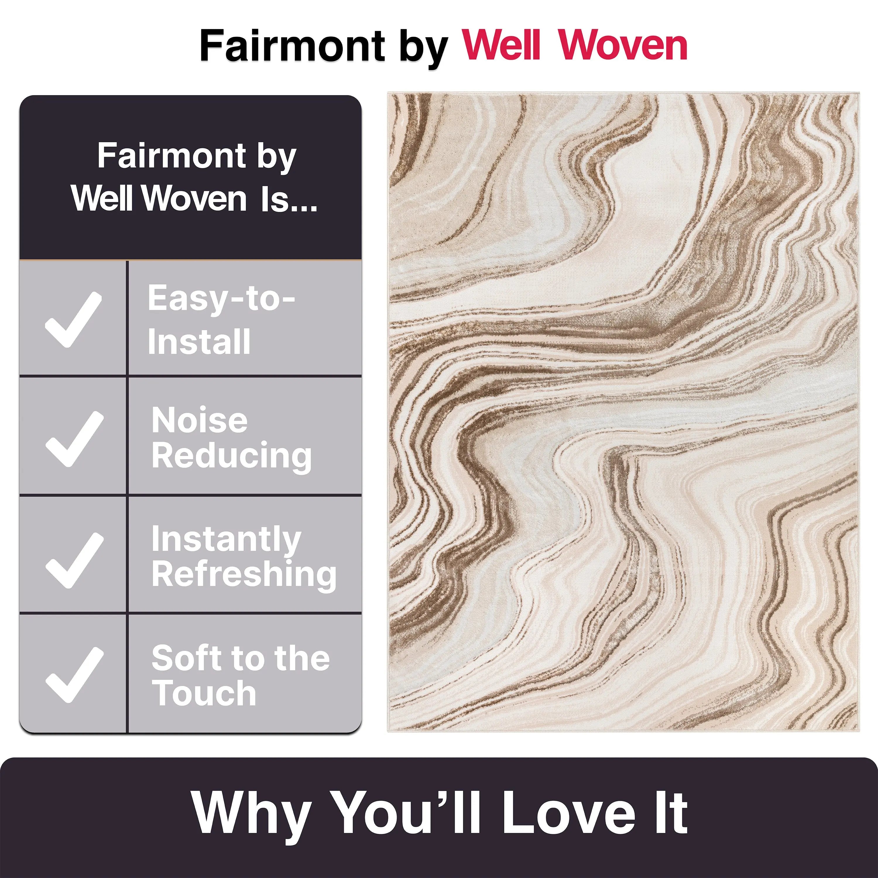 Warren Retro Abstract Waves Glam Rug、mySite、gigharbornorthrealestate