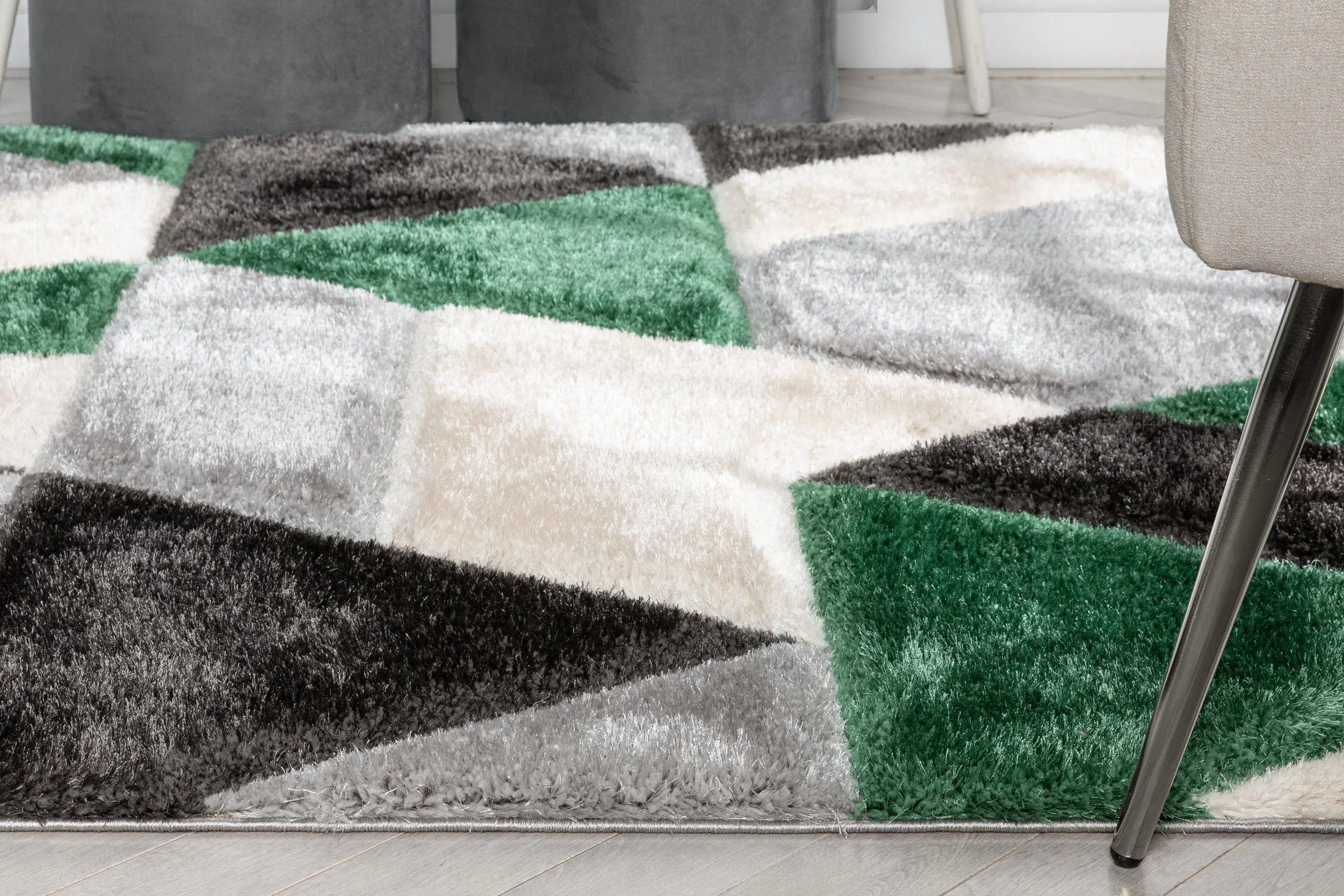 Holland Modern Geometric Green 3D Textured Thick & Soft Shag Rug、mySite、gigharbornorthrealestate