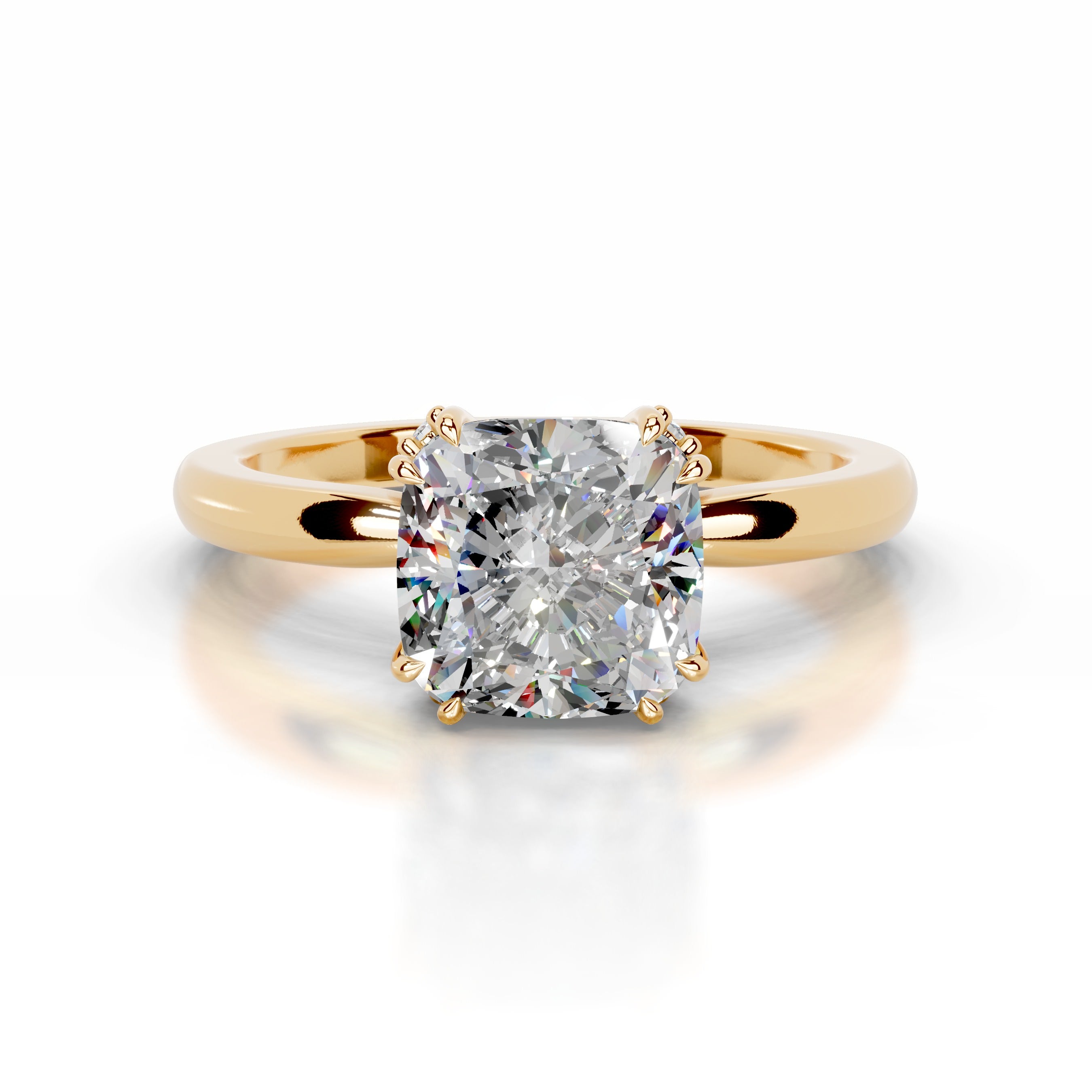 Andora Moissanite & Diamond Ring - 18K Yellow Gold、mySite、hinf8tx79