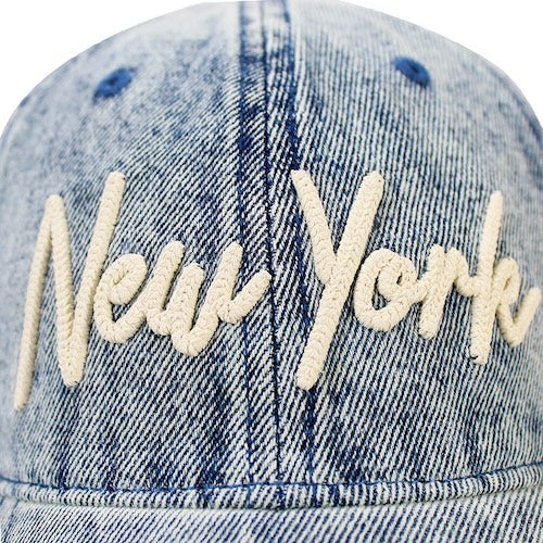 Washed Vintage Rope Applique New York Snapback Cap、mySite、vikingsvslions