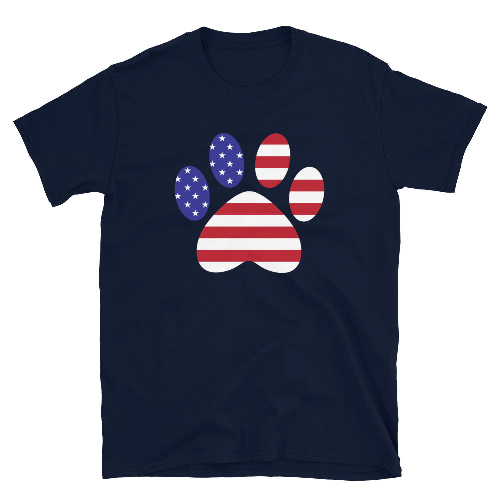 Patriotic Paw Print T-Shirt、mySite、camillekostekn