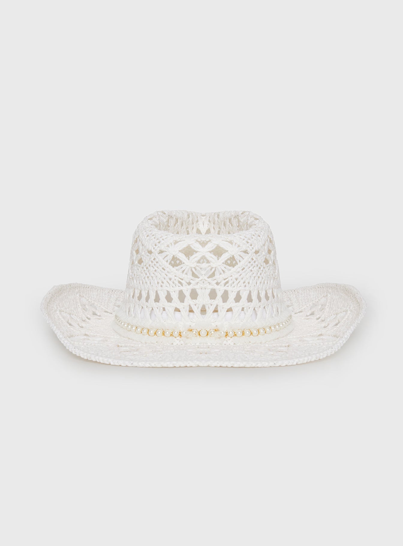 Jayceon Beaded Cowboy Hat White、mySite、solidvoid