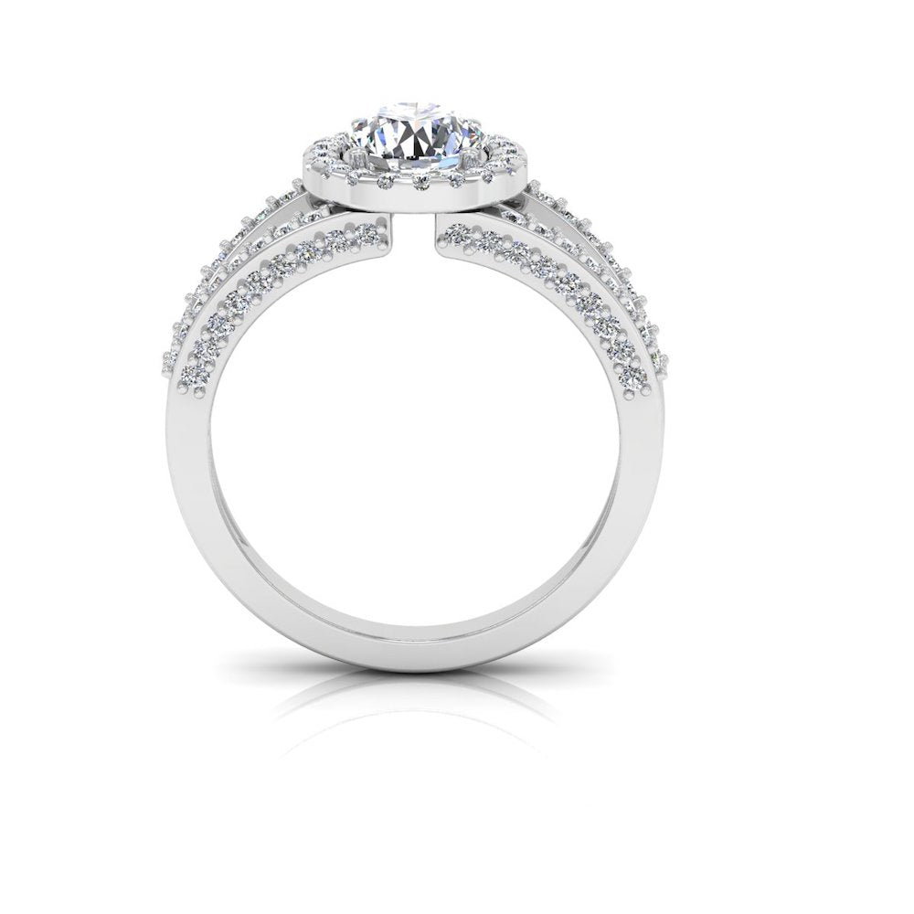 Split Shank Halo Moissanite Engagement Ring、mySite、hinf8tx79