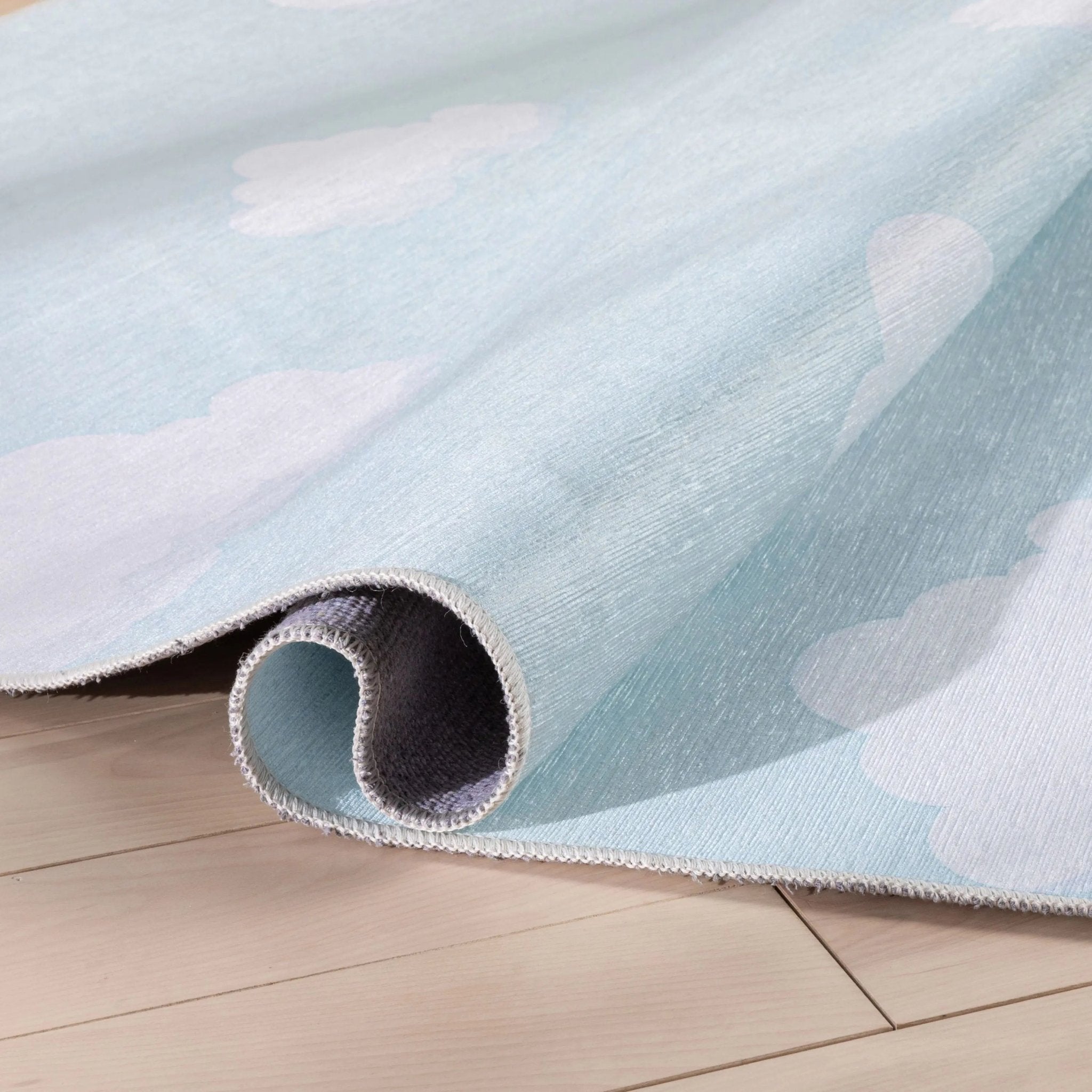 Cloud 9 Modern Light Blue Kids Flat-Weave Rug、mySite、gigharbornorthrealestate