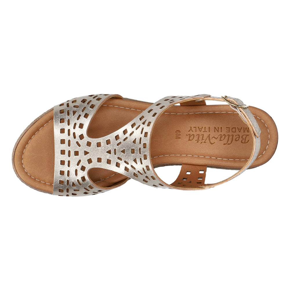 Ann-Italy Metallic Cut Out Espadrille Wedge Sandals、mySite、gtrtttuynbv