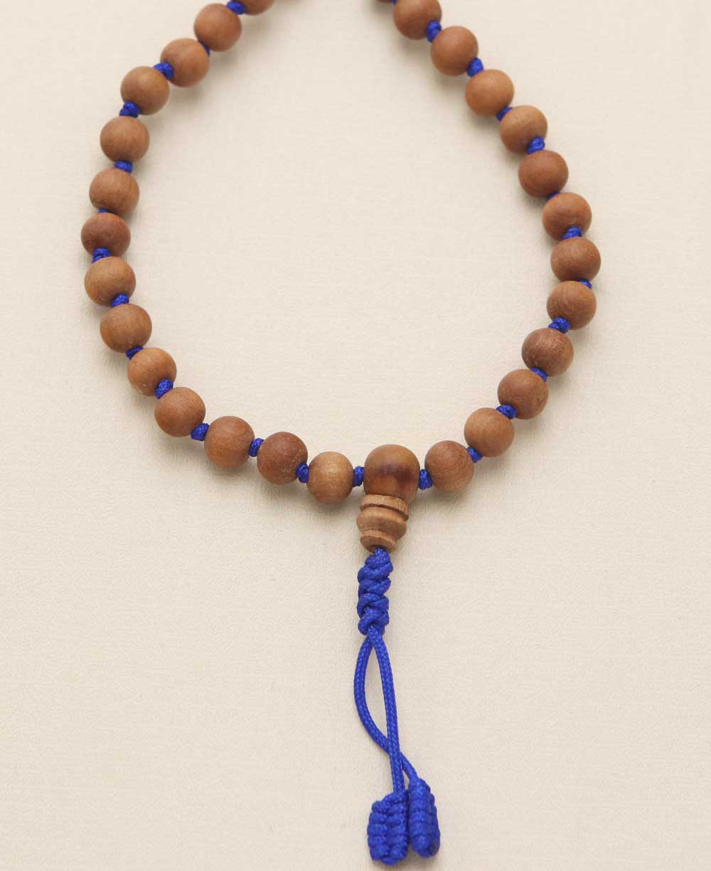 Fragrant Sandalwood Blue Knotted Meditation Mala、mySite、topwebapps