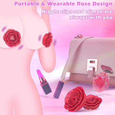 Rose Nipple Vibrator with Remote