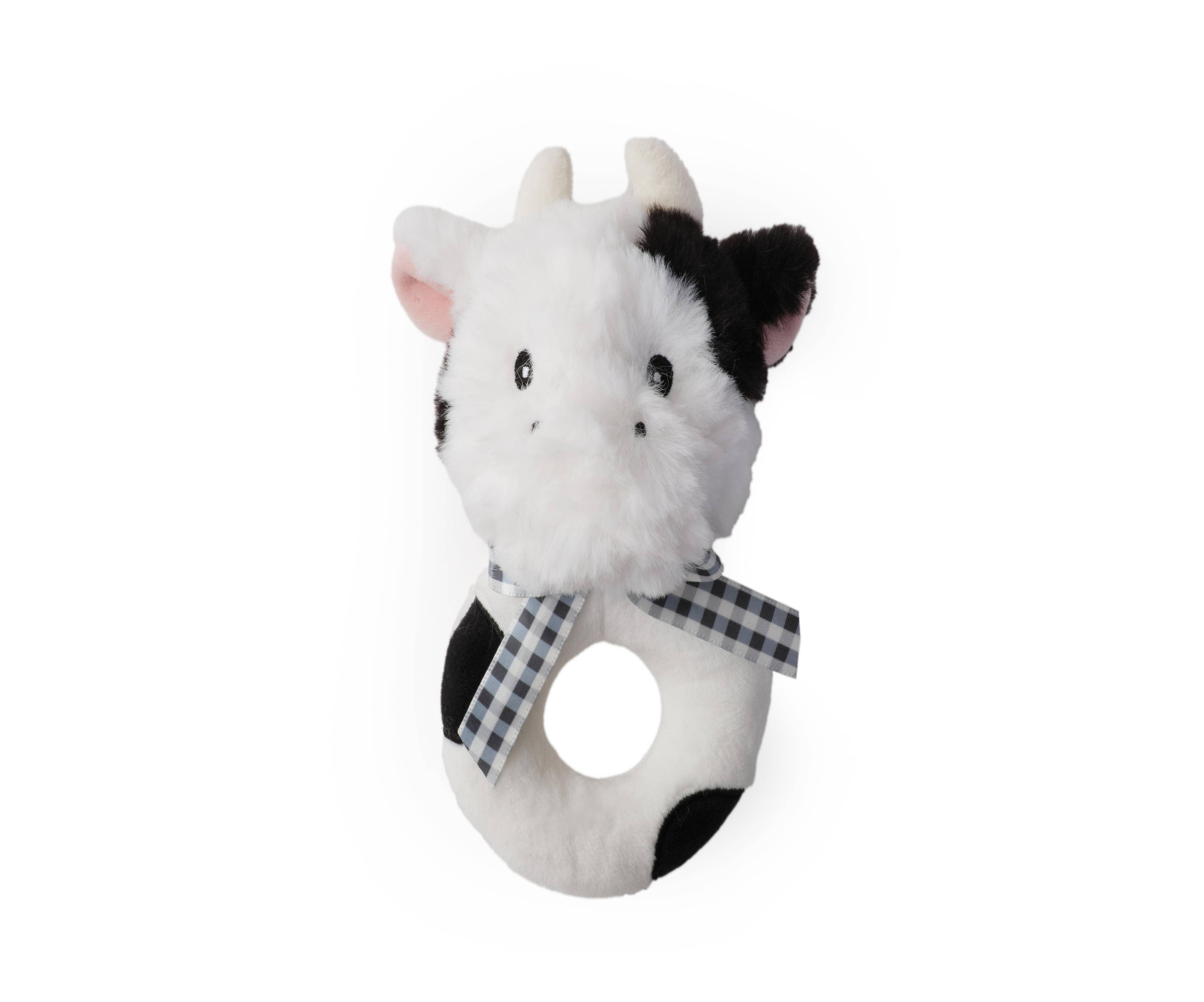 Plush Cow Ring Rattle and Snuggler for Babies、mySite、g9winljtr