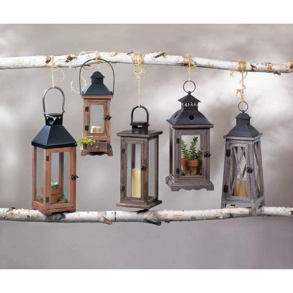 Lodge Wooden Candle Lantern、mySite、g9winljtr