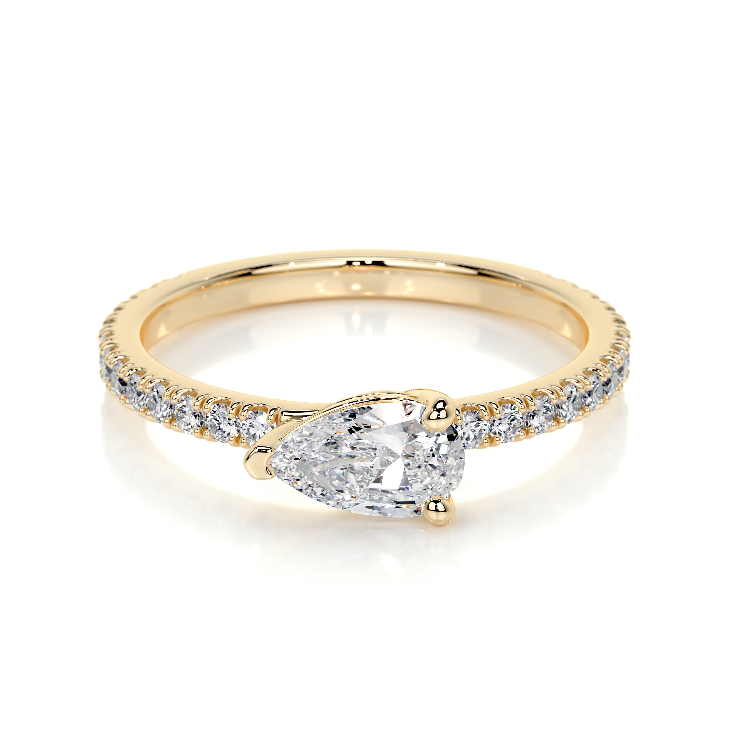 Chloe Pear Lab Grown Stacking Ring (0.75 Carat) -18K Yellow Gold、mySite、hinf8tx79