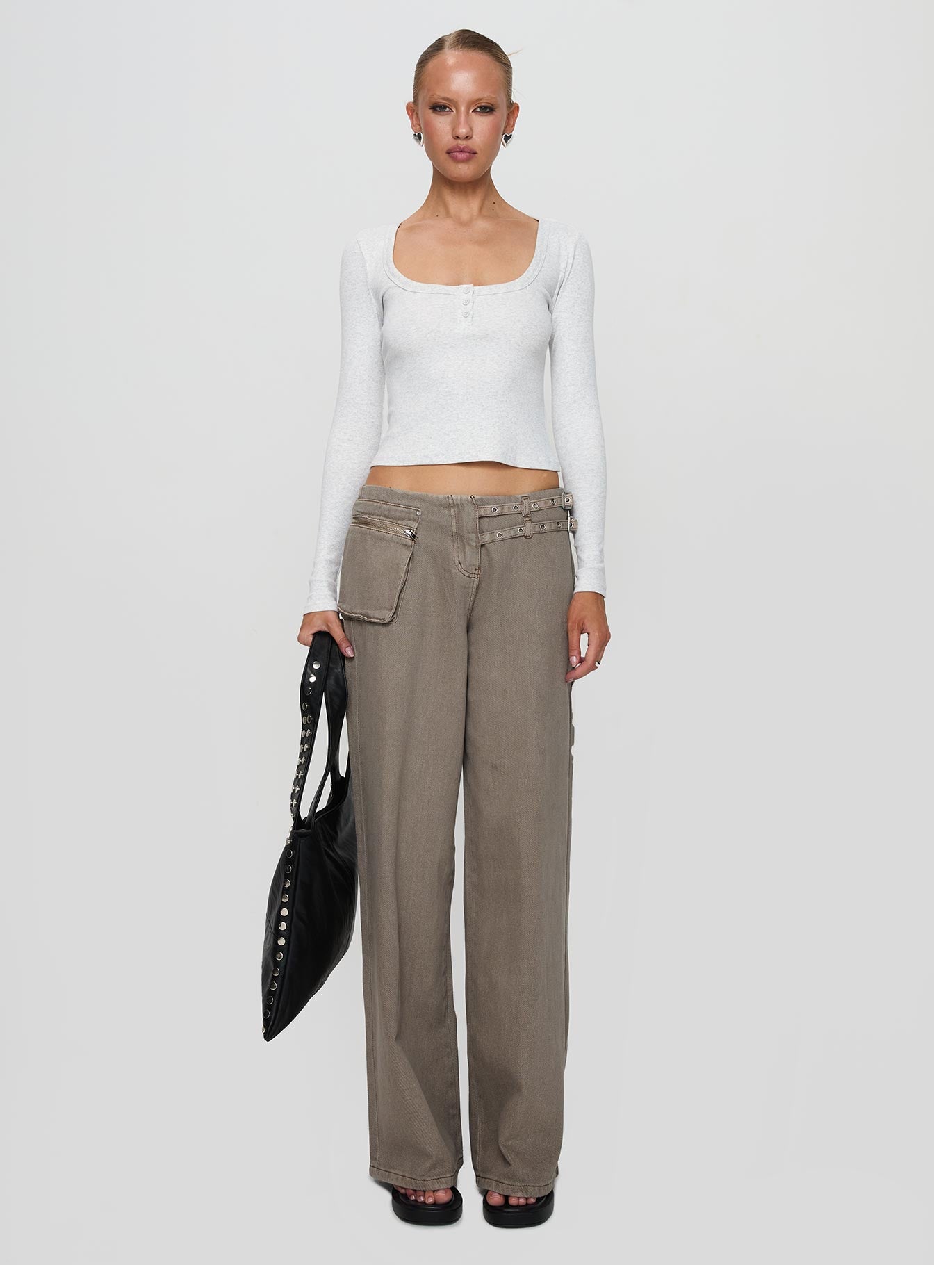 Daphine Long Sleeve Top Grey、mySite、solidvoid