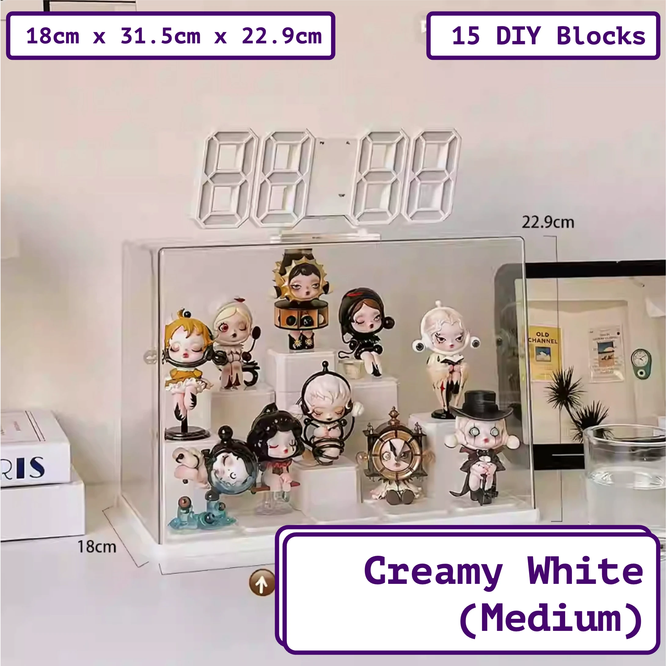  Premium Acrylic Display Case for Collectibles - Custom Display Stand for Small Figurines, Toy Display Cabinet for POP MART Figures, Tiered Display Case、mySite、greenlandpopulation
