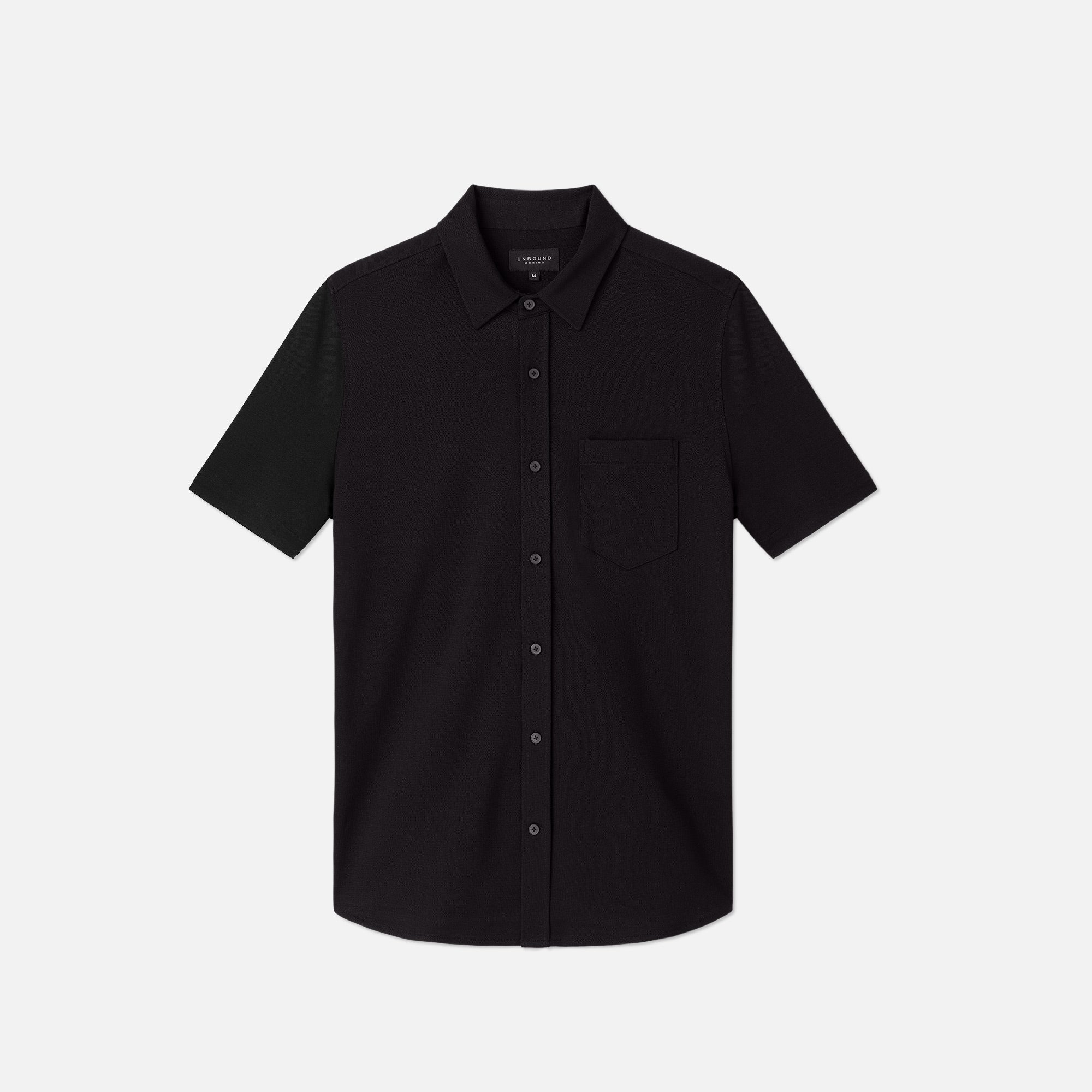 Men's Short Sleeve Merino Button-Up、mySite、noshort