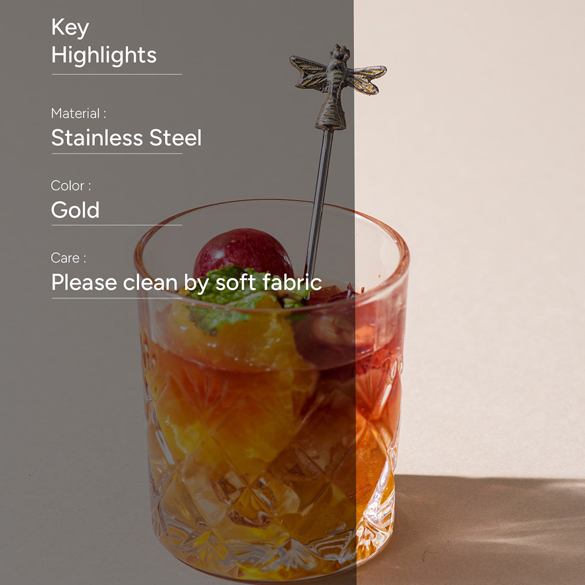 Stainless Steel Cocktail Picks | Dragonfly Shape | Silver、mySite、camillekostekn