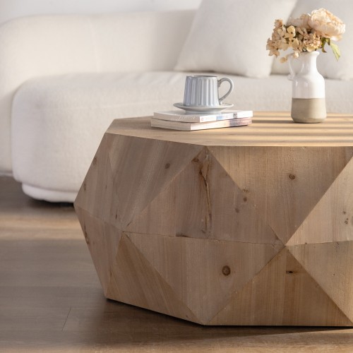 31.50"Vintage Style Bucket Shaped Coffee Table for Office, Dining Room and Living Room(Same SKU:W757P170149)、、xpatfood