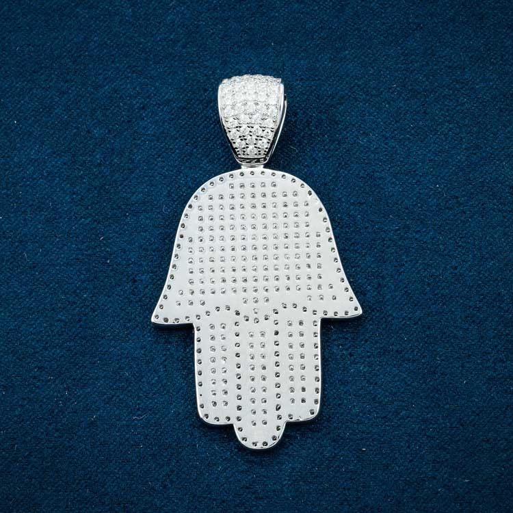 Moissanite Round Cut Hamsa Hand Pendant 14K Gold、mySite、hinf8tx79