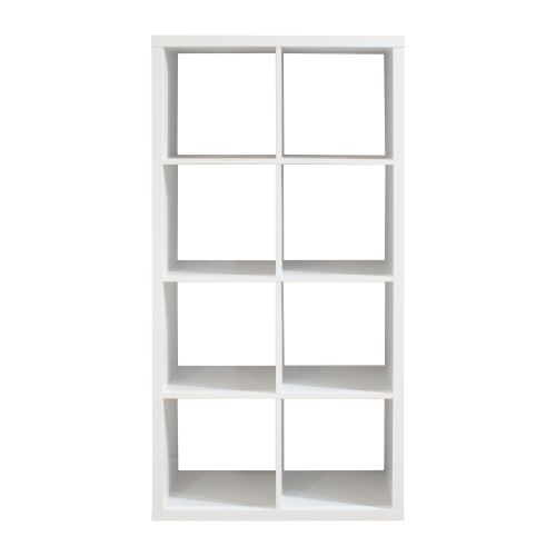 Smart Cube 8-Cube Organizer Storage with Opened Back Shelves,2 X 4 Cube Bookcase Book Shleves for Home, Office (White)、、casual