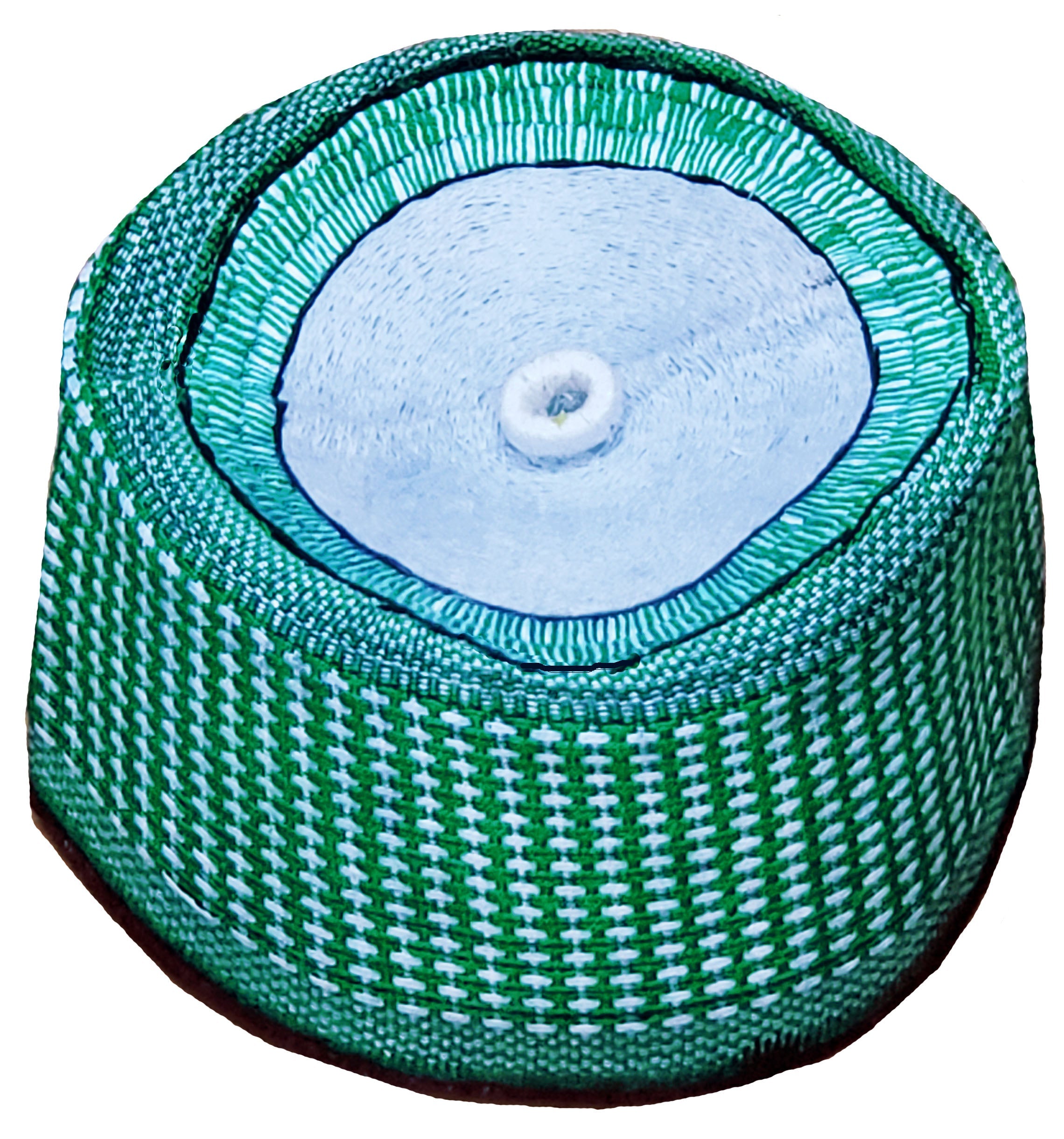 Suleimani Green and White Hausa Mallam Cap Fulani Hula Hand-Crafted African Traditional Kufi hat DPH626、mySite、solidvoid