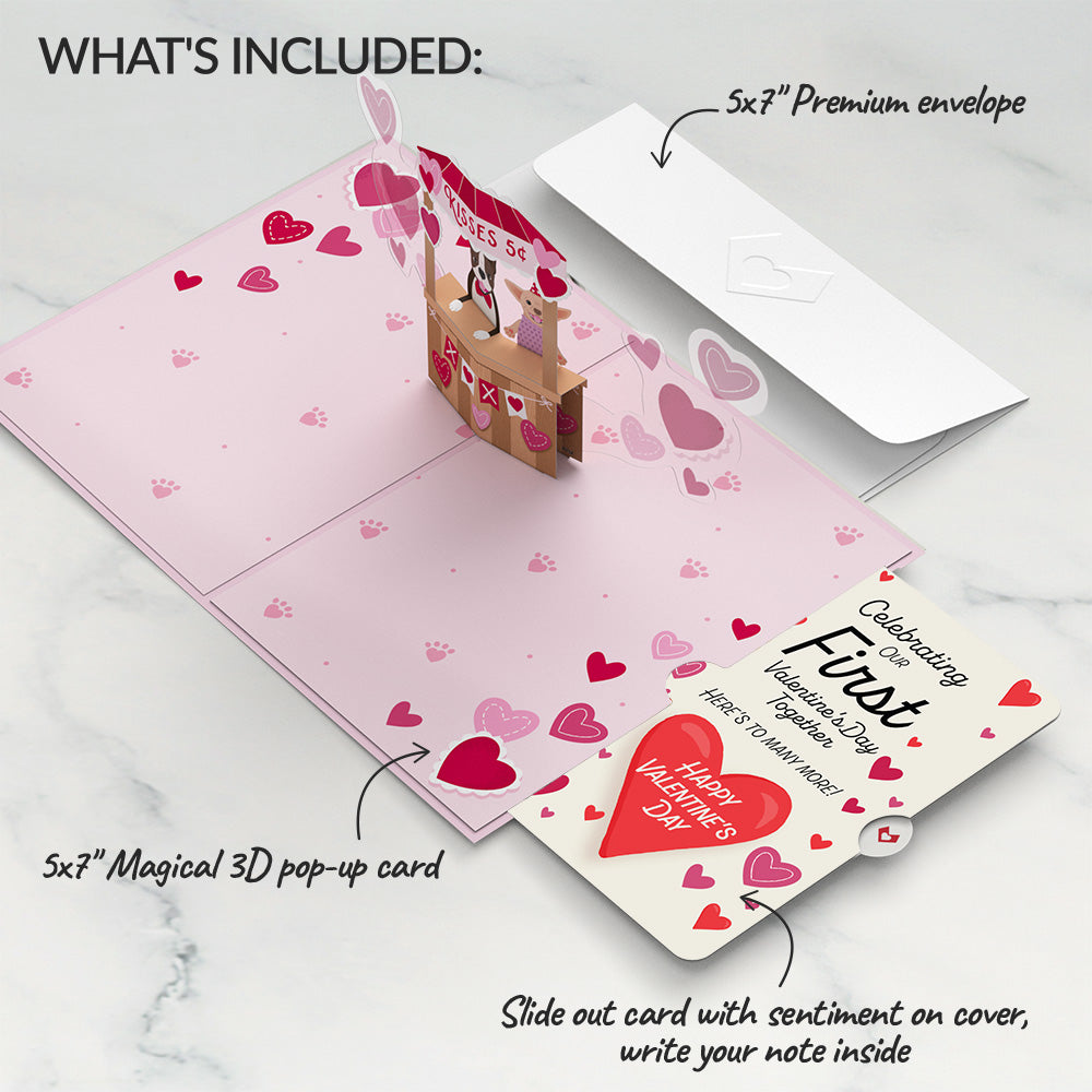 Love You Furever Dog Kisses Our First Valentine Together Pop-Up Card and Sentiment Set、mySite、solidvoid