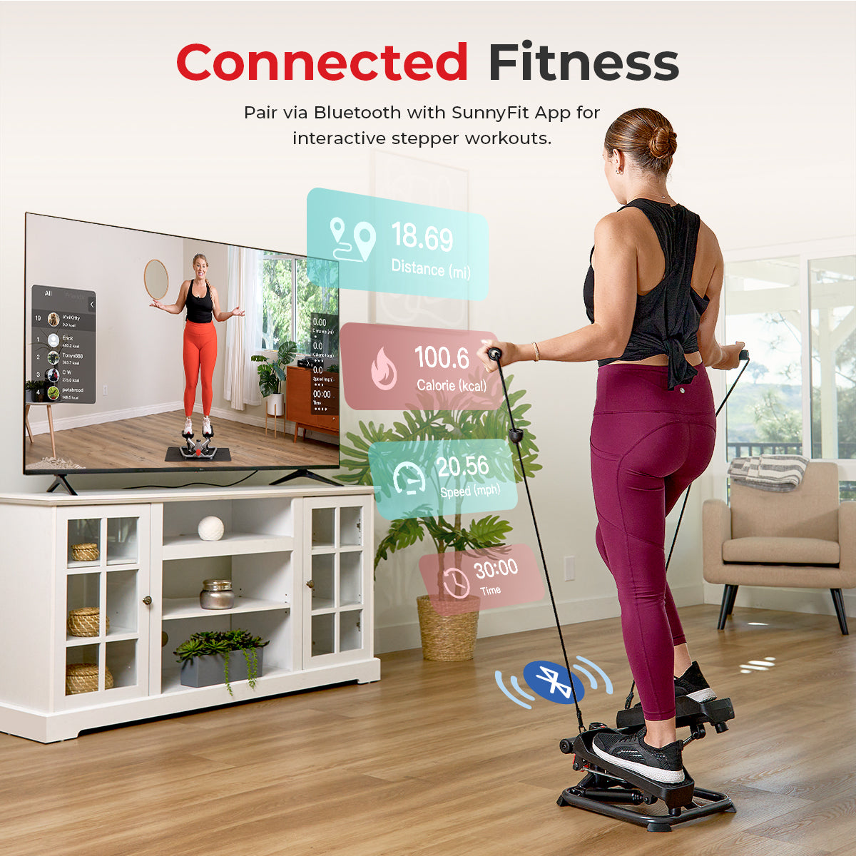  Smart Advanced Stair Exercise Stepper with Exercise Bands、mySite、ghnorth