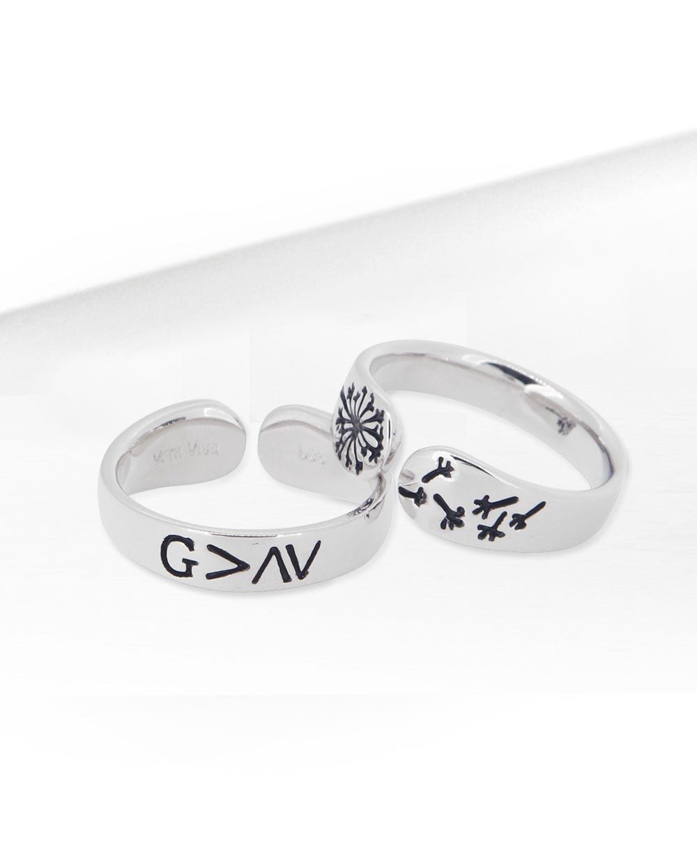 God is Greater Than the Highs and Lows, Sterling Adjustable Ring、mySite、topwebapps