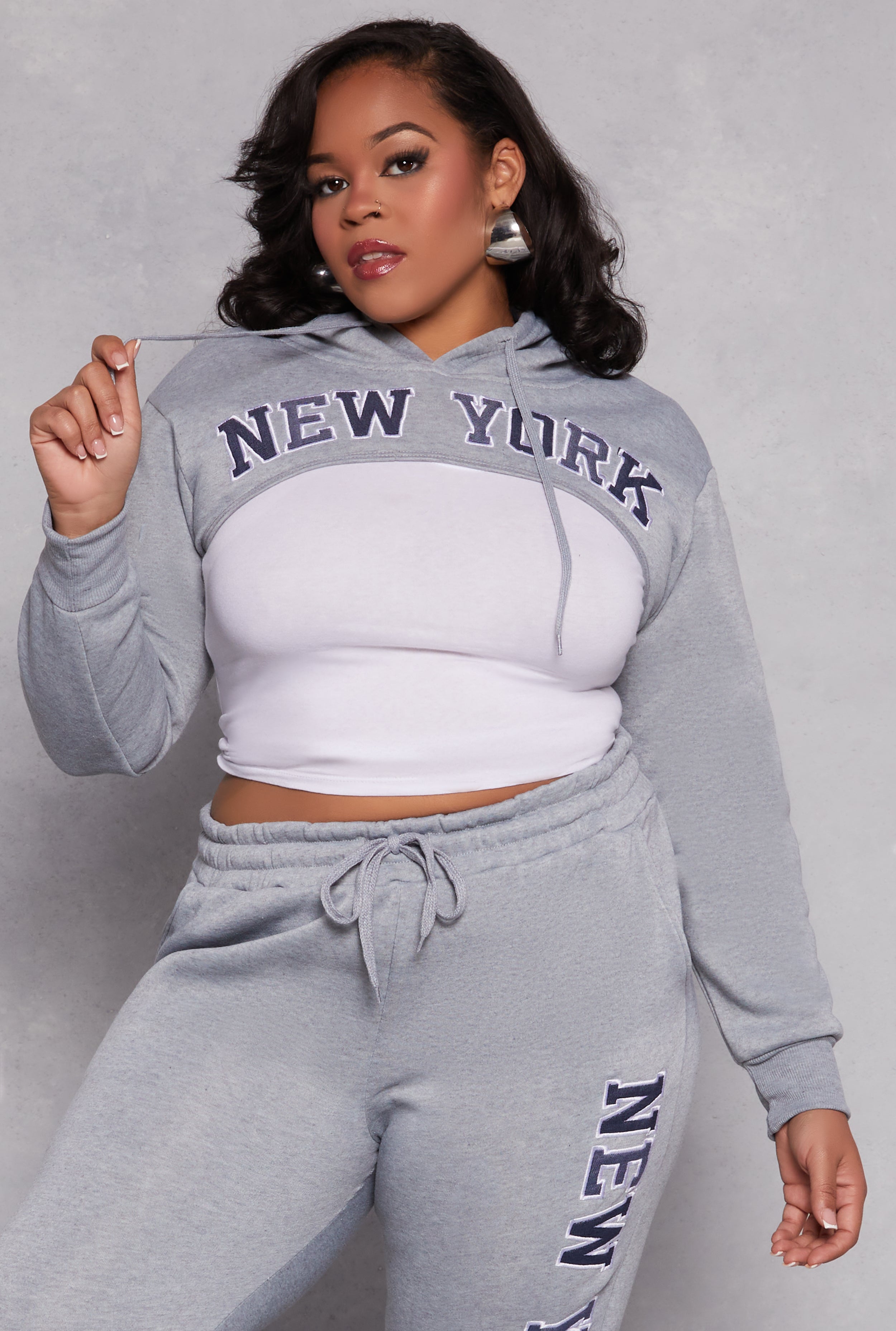 Plus Size New York Bolero Sweatshirt、mySite、camillekostekn