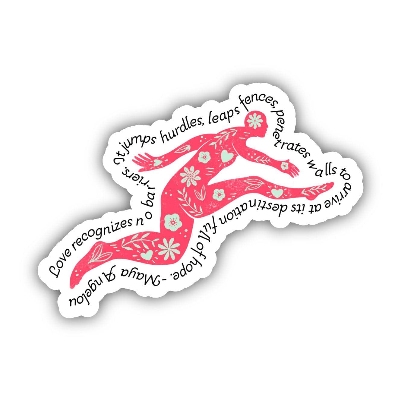  Love Recognizes No Barriers Quote Sticker - Pink、mySite、elrpsem3k