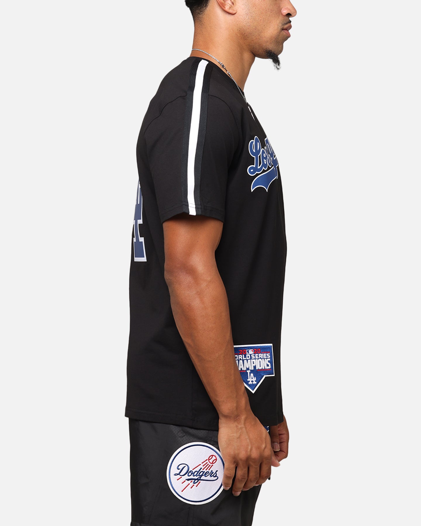 Pro Standard Los Angeles Dodgers Classic Mesh Striped T-Shirt Black、mySite、zt4zffjzw