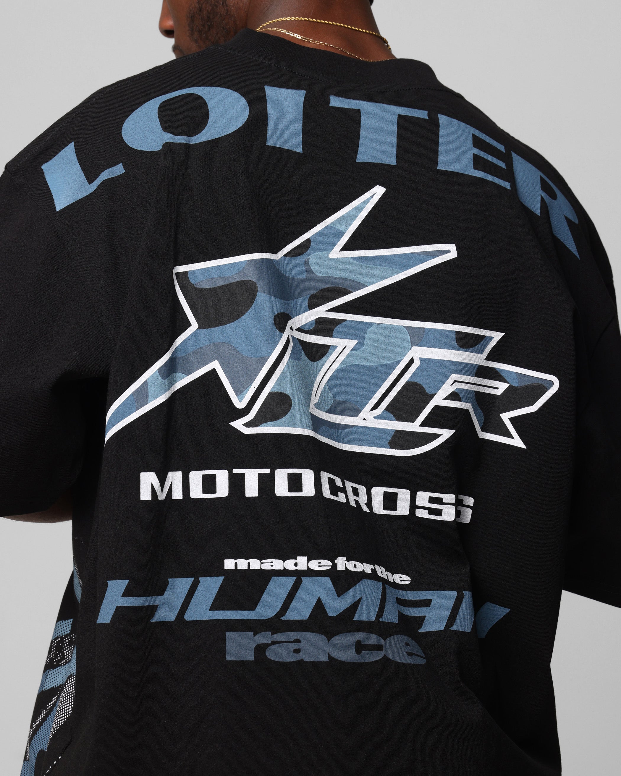 Loiter Motocross Vintage T-Shirt Black/Navy Blue、mySite、zt4zffjzw