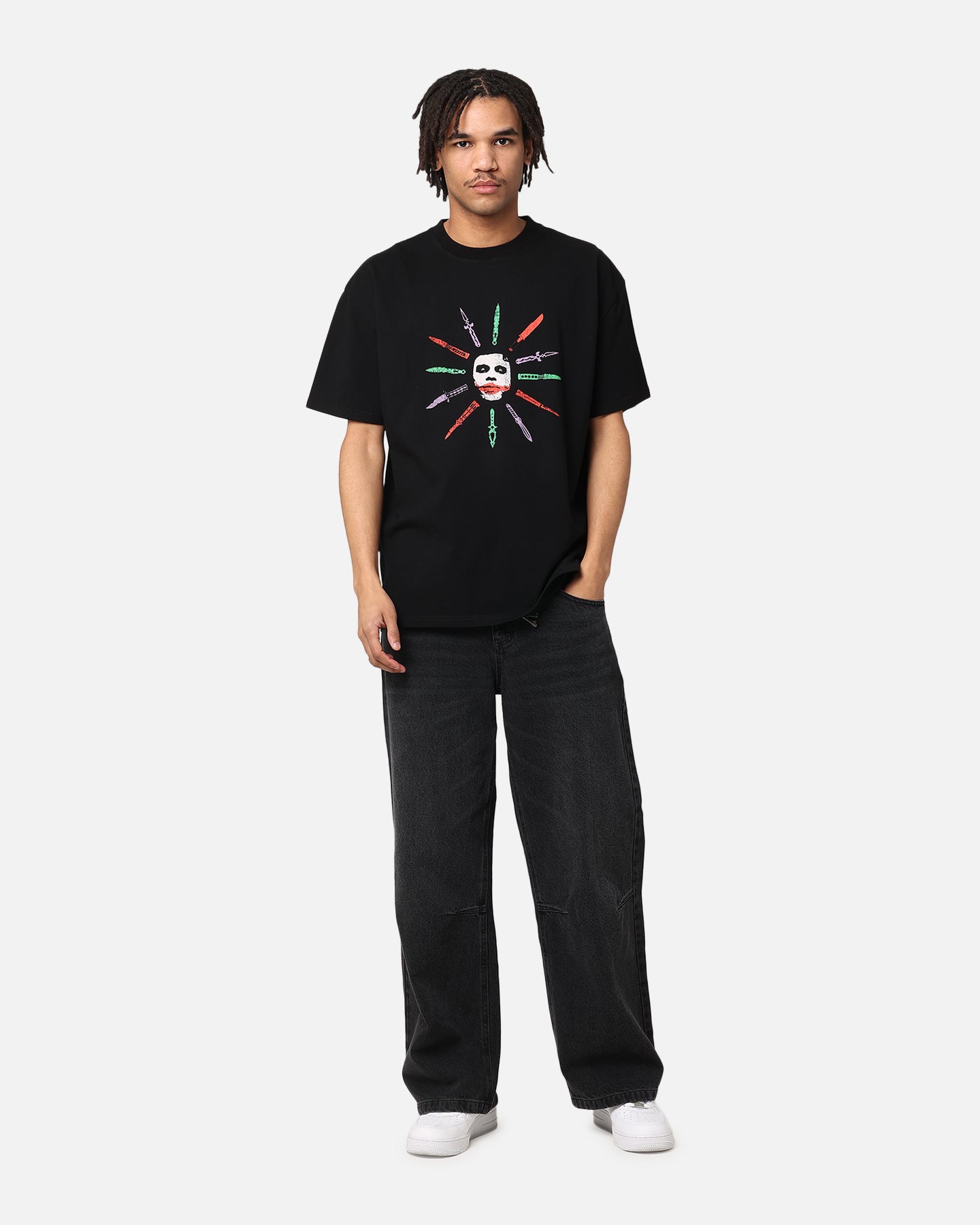 American Thrift X DC Batman The Joker Scars Heavy T-Shirt Black、mySite、zt4zffjzw