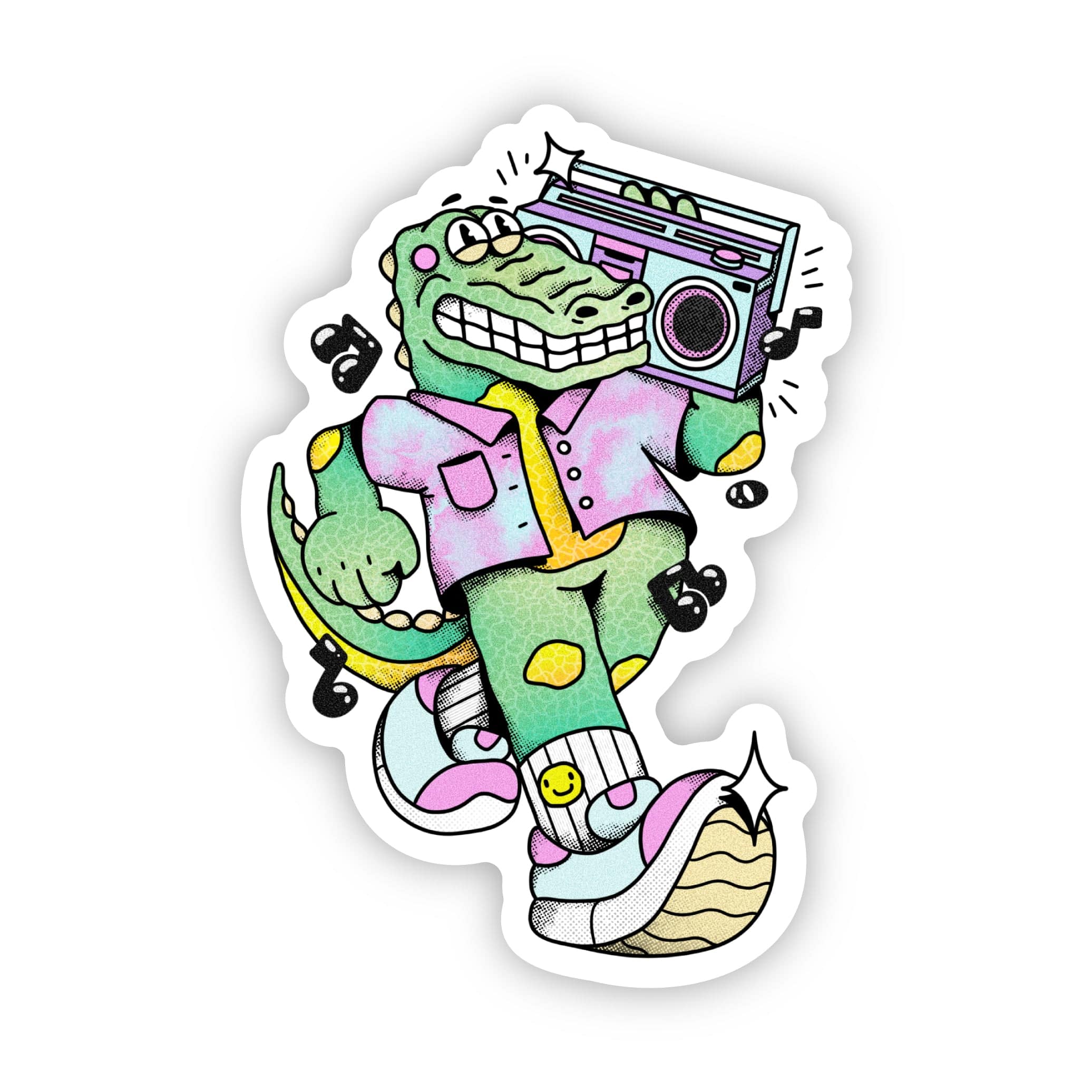  Groovy Gator Jammin' With His Stereo Sticker、mySite、elrpsem3k