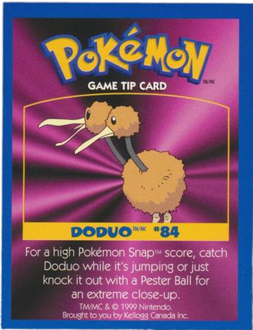 Doduo #84 & Psyduck #54 SEALED - 1999 Canadian Pokemon Tip Card (Kellog)、mySite、waistdrama