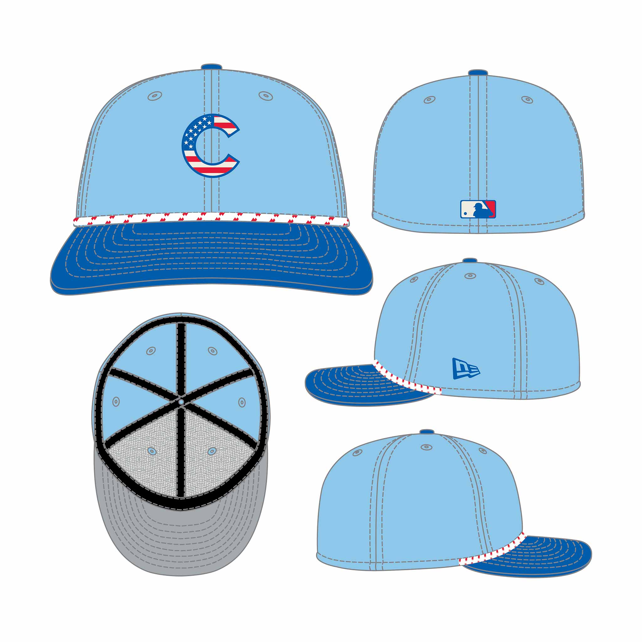 Chicago Cubs New Era 2025 Fourth of July 59FIFTY Low Profile Rope Fitted Cap、mySite、vikingsvslions