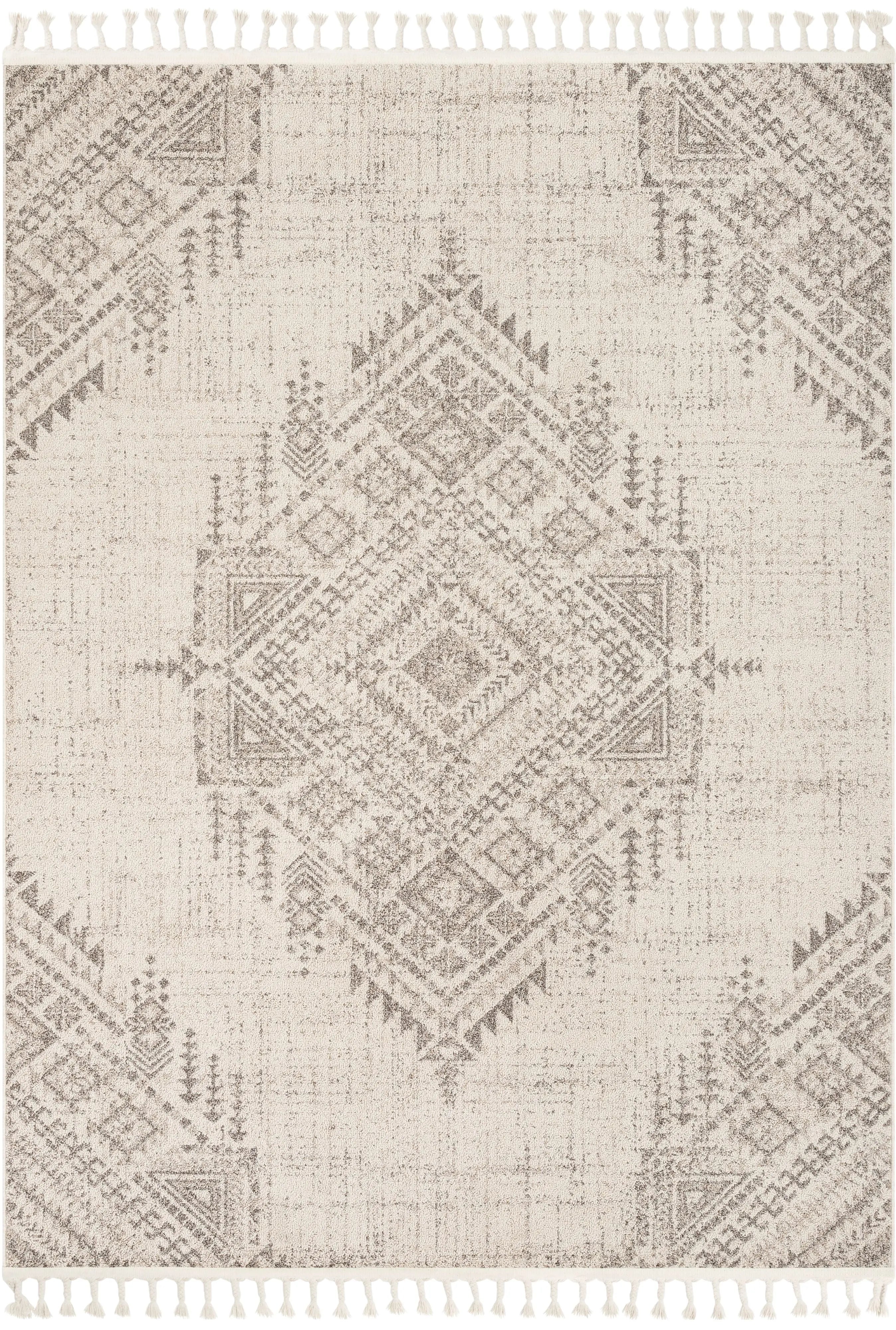 Anette Vintage Distressed Medallion Beige Kilim-Style Rug、mySite、gigharbornorthrealestate