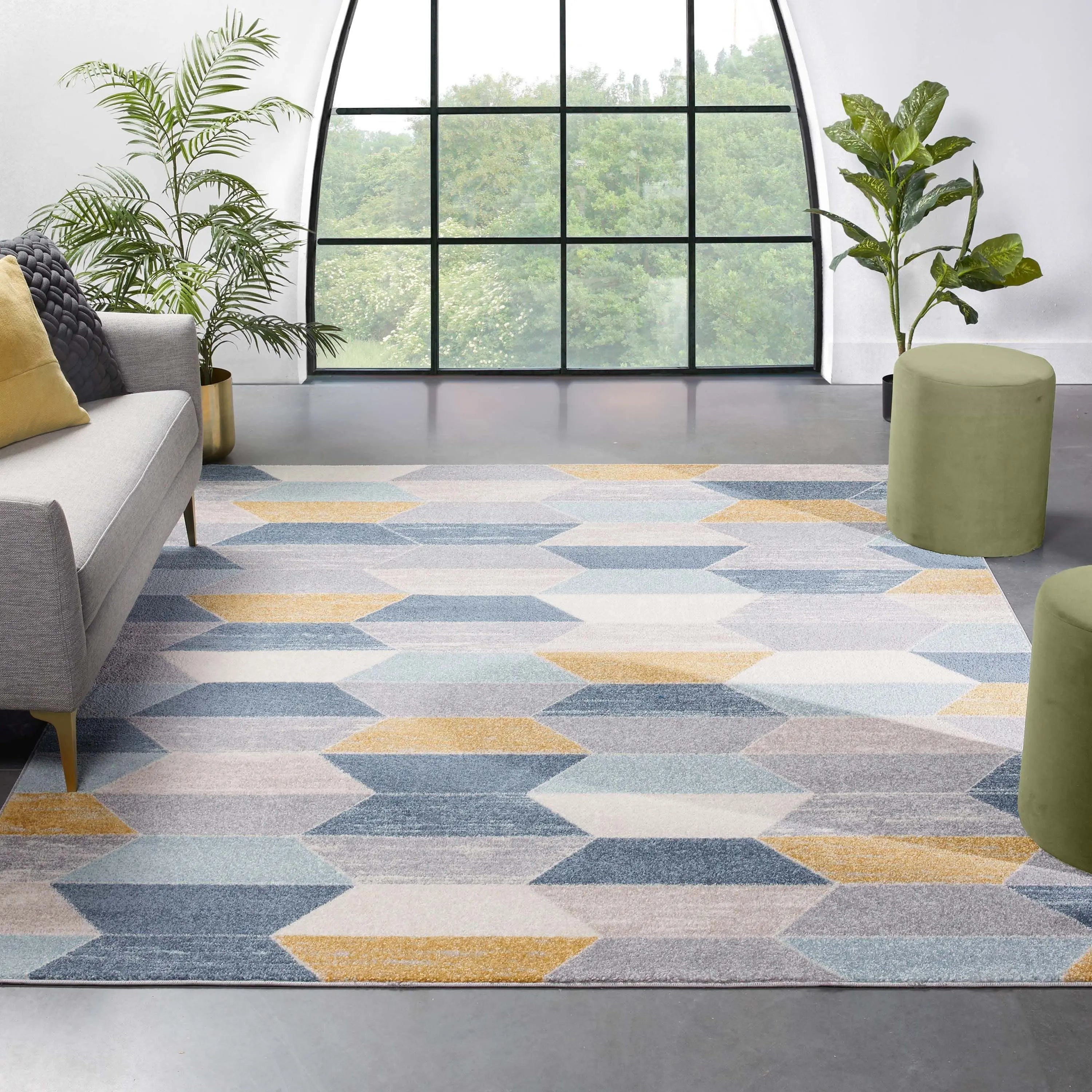 Maddox Blue Modern Geometric Rug、mySite、gigharbornorthrealestate