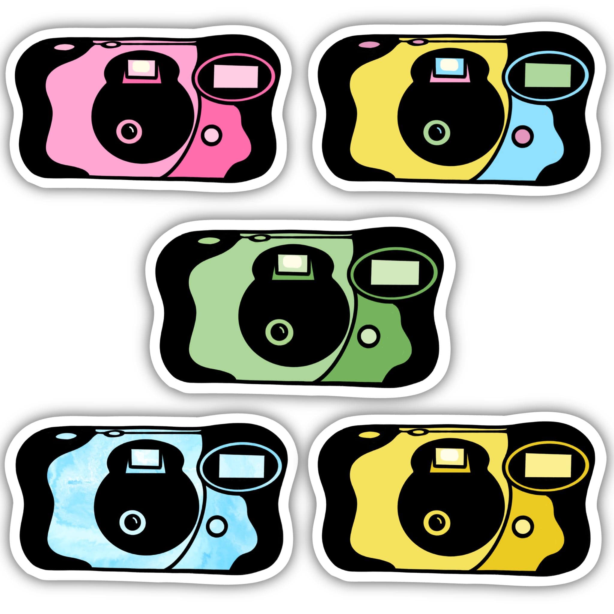  Disposable Camera Aesthetic Sticker 5 Pack、mySite、elrpsem3k