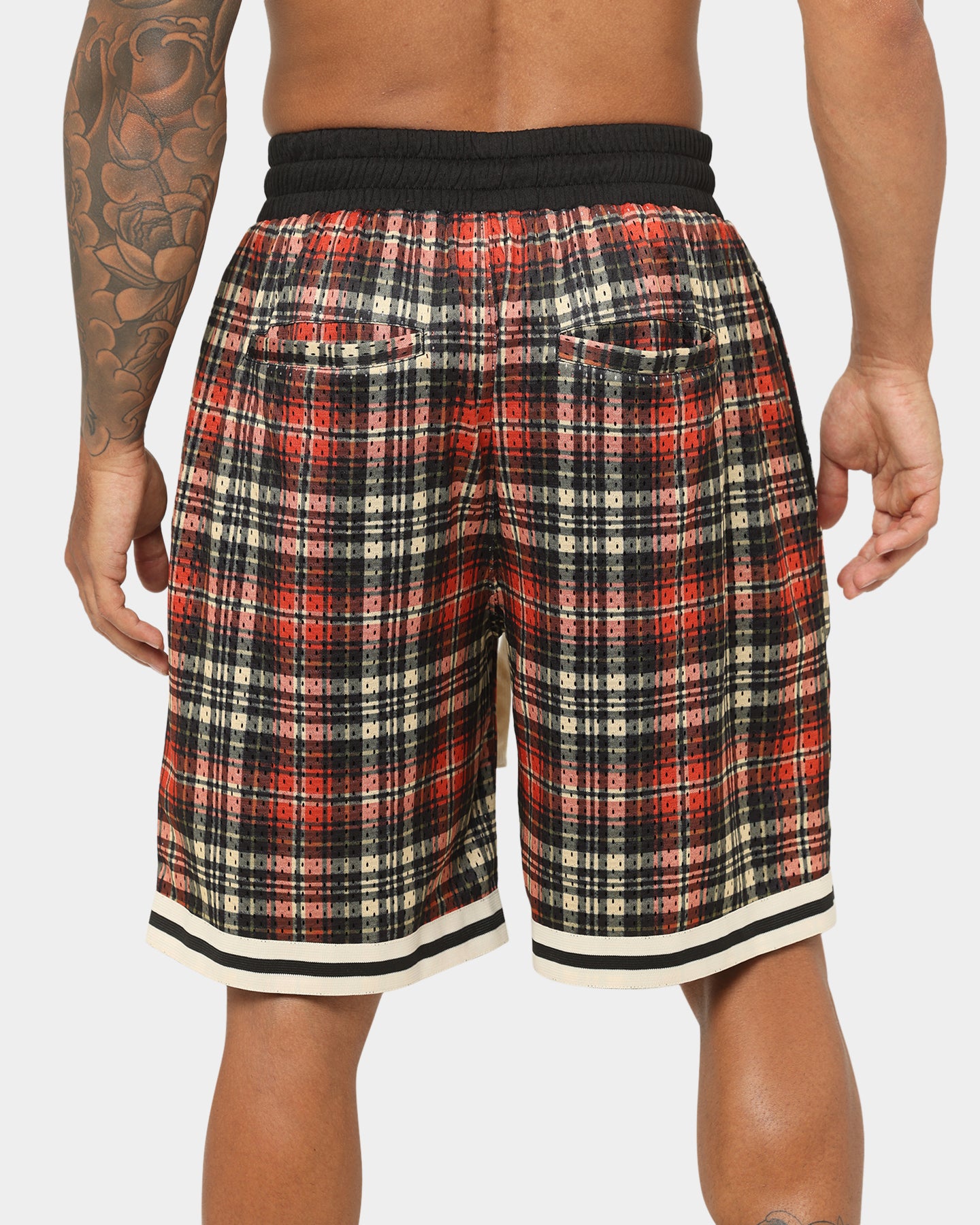 EN ES Team Basketball Shorts Red Plaid、mySite、zt4zffjzw